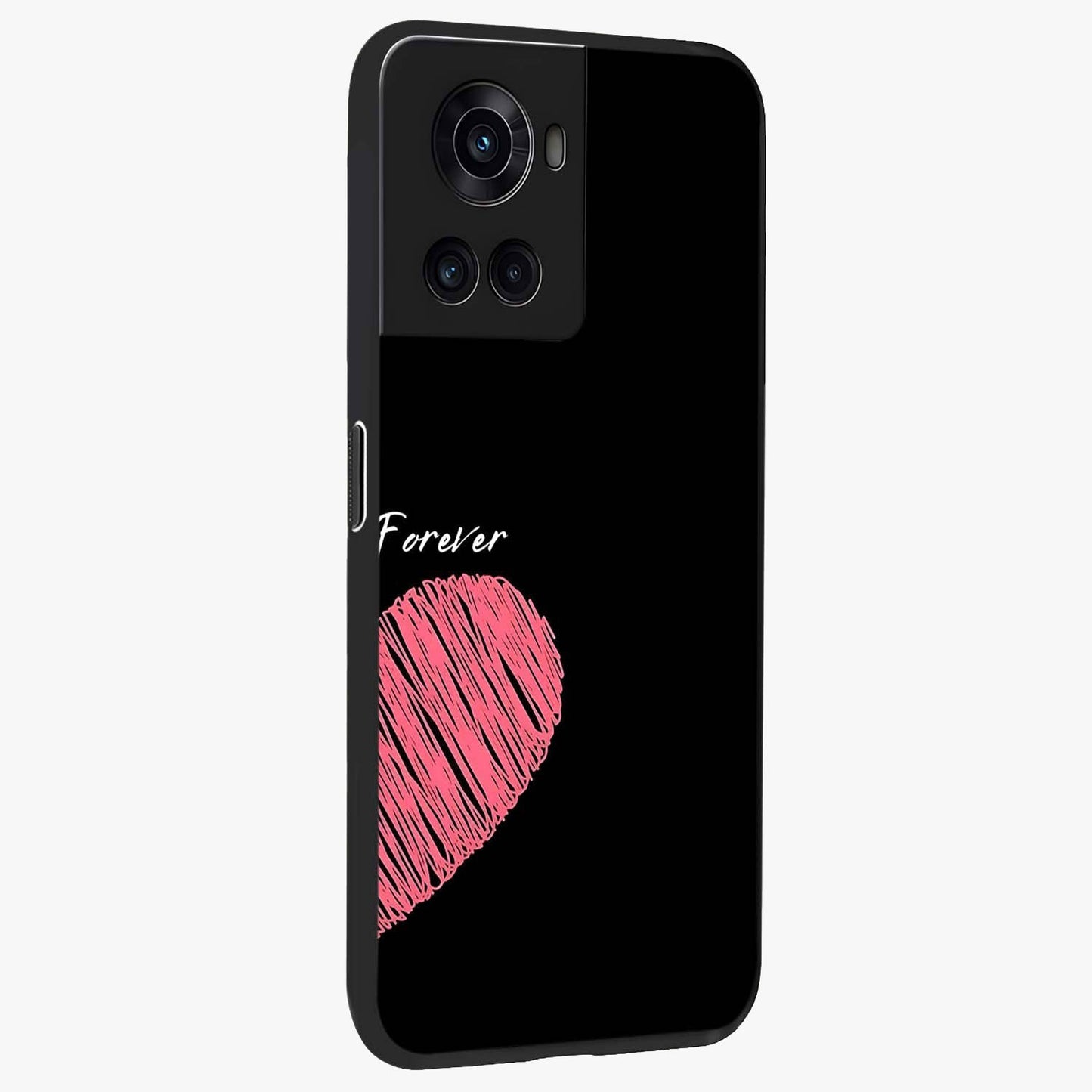Love Forever Together Right Glass Case for 1+10R side perspective highlighting sweet illustration textures and premium edges