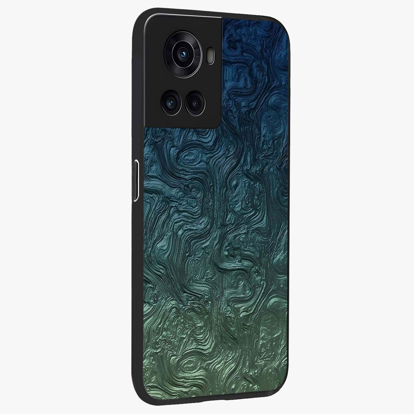 Marble Dream Blur Glass Case for 1+10R side perspective highlighting refined marble textures and premium edges