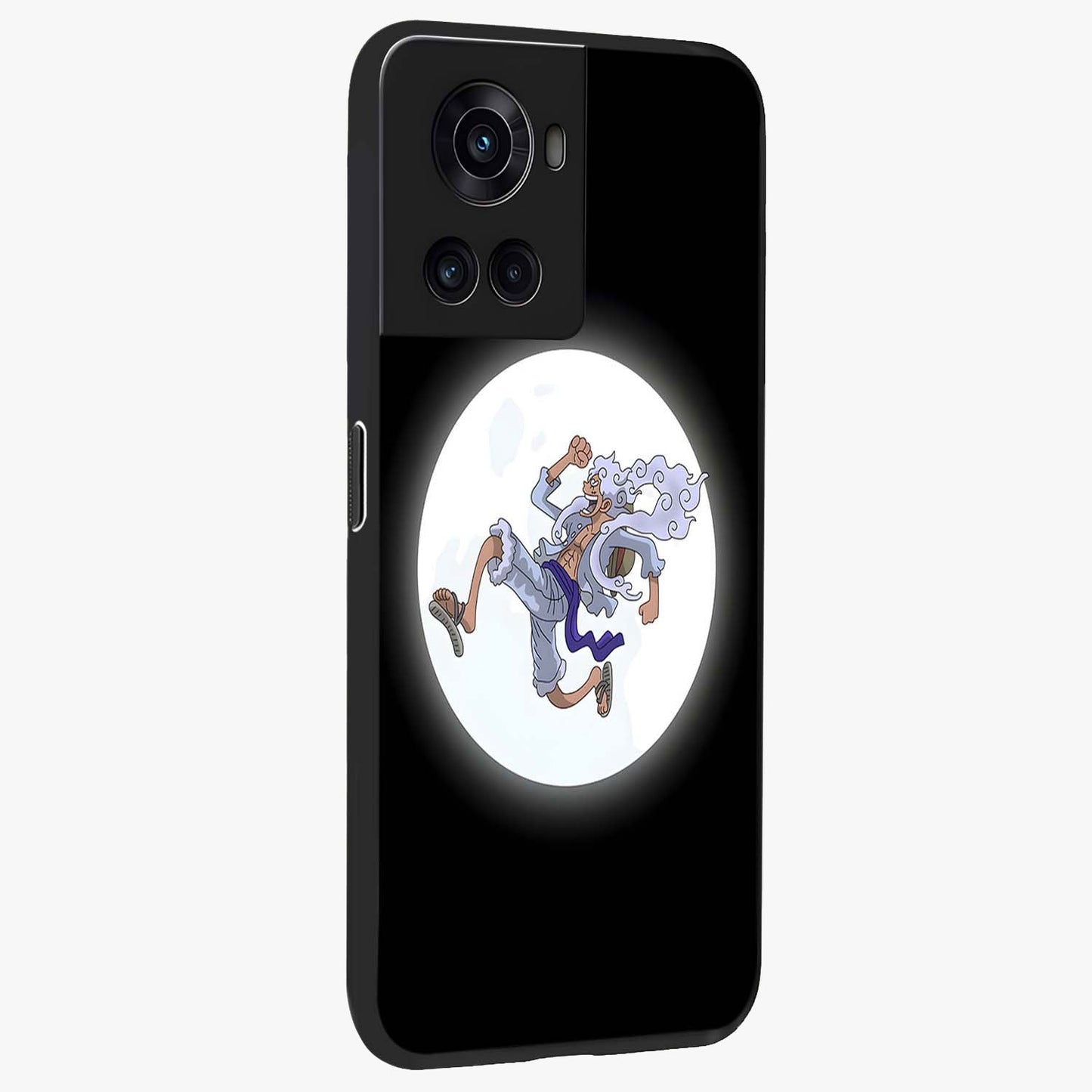 Moonlit Freedom Dance Glass Case for 1+10R side perspective highlighting dynamic detailing and premium edge finish