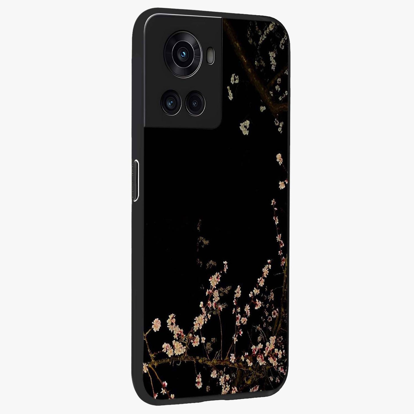 Petal Moon Light With Custom Name Glass Case for 1+10R side perspective highlighting custom typography and smooth premium build