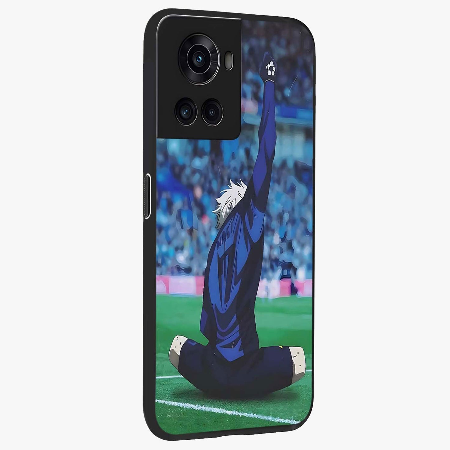 Victory Silence Anthem Glass Case for 1+10R side perspective highlighting clean textures and sleek premium build