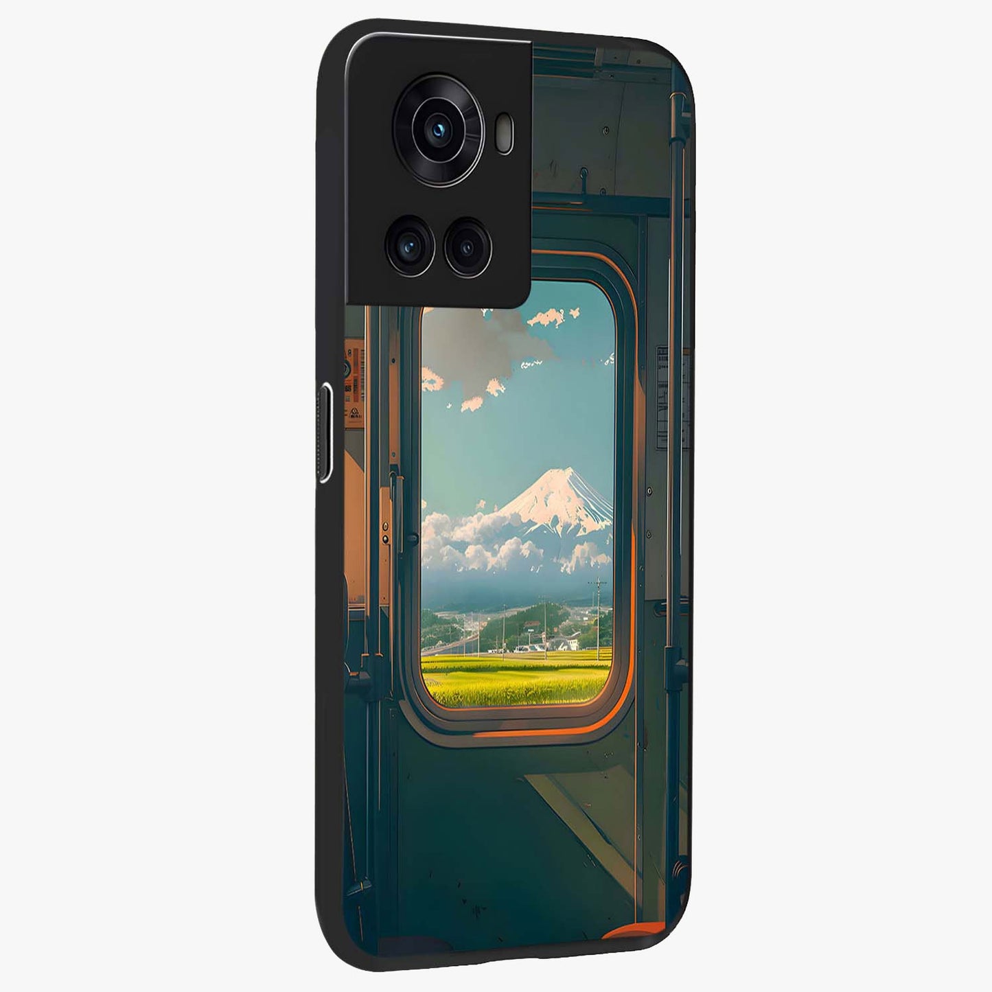Window to Fuji Glass Case for 1+10R side perspective highlighting detailed horizon textures and smooth premium build