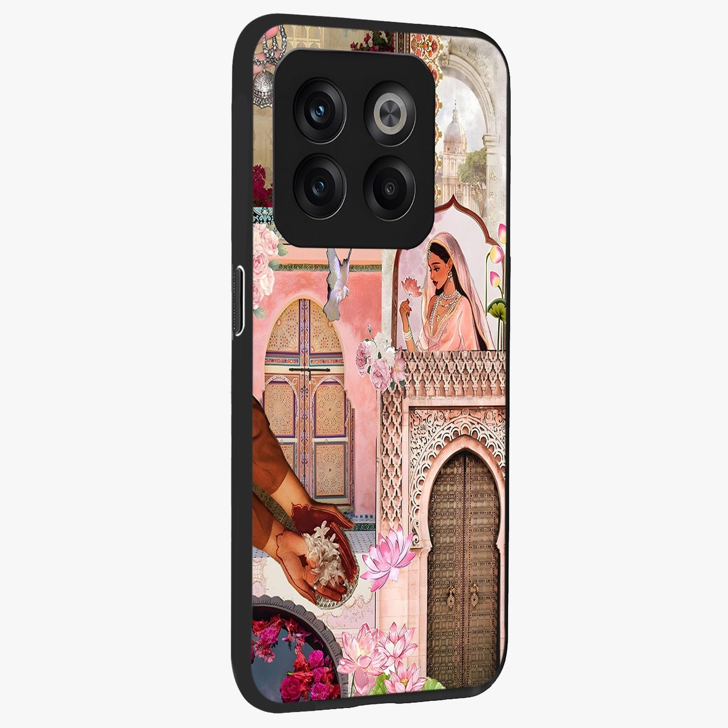 Blush Heritage Dream Glass Case for 1+10T side perspective highlighting intricate heritage detailing and smooth edges