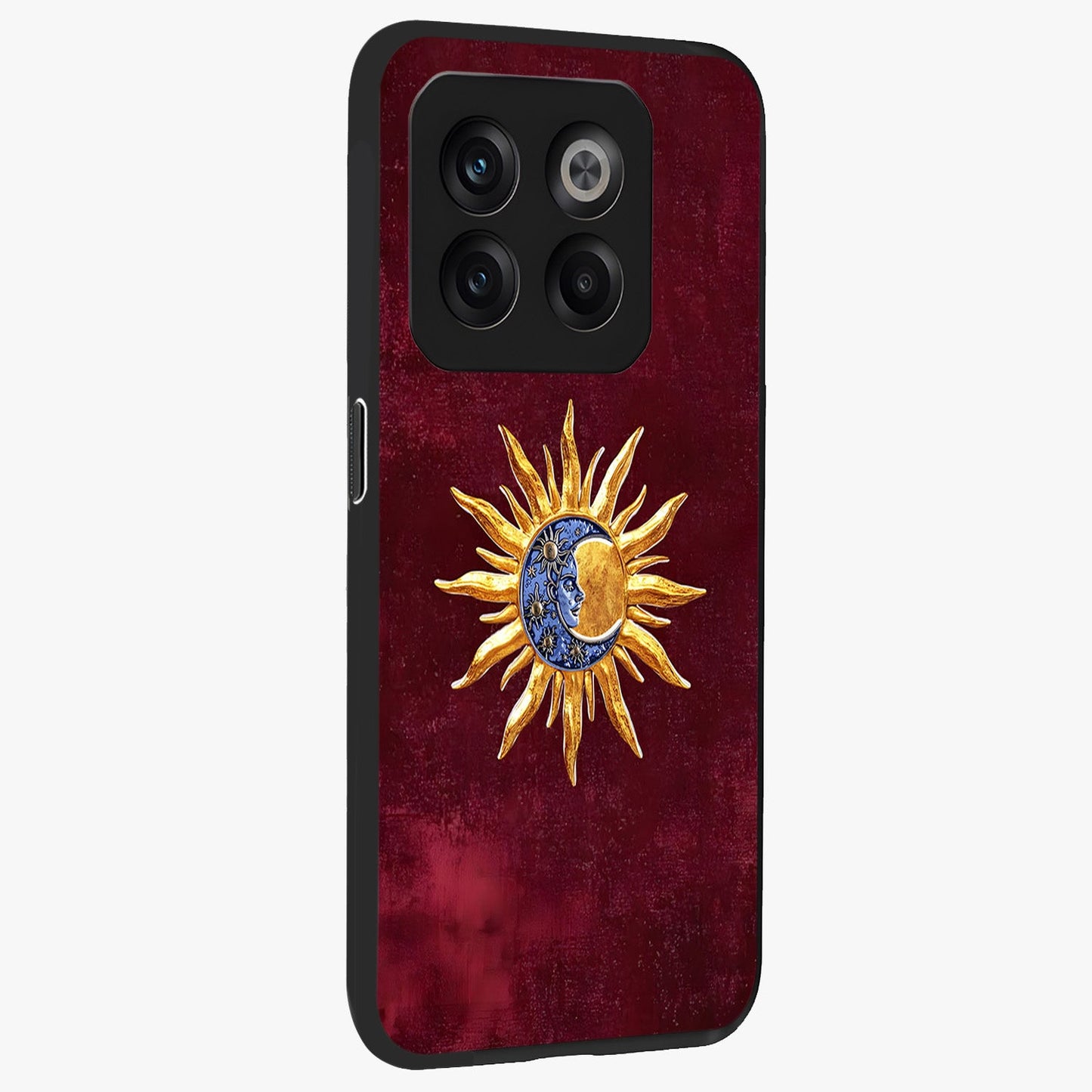 Celestial Unity Charm Glass Case for 1+10T side perspective highlighting detailed charm elements and sleek edges