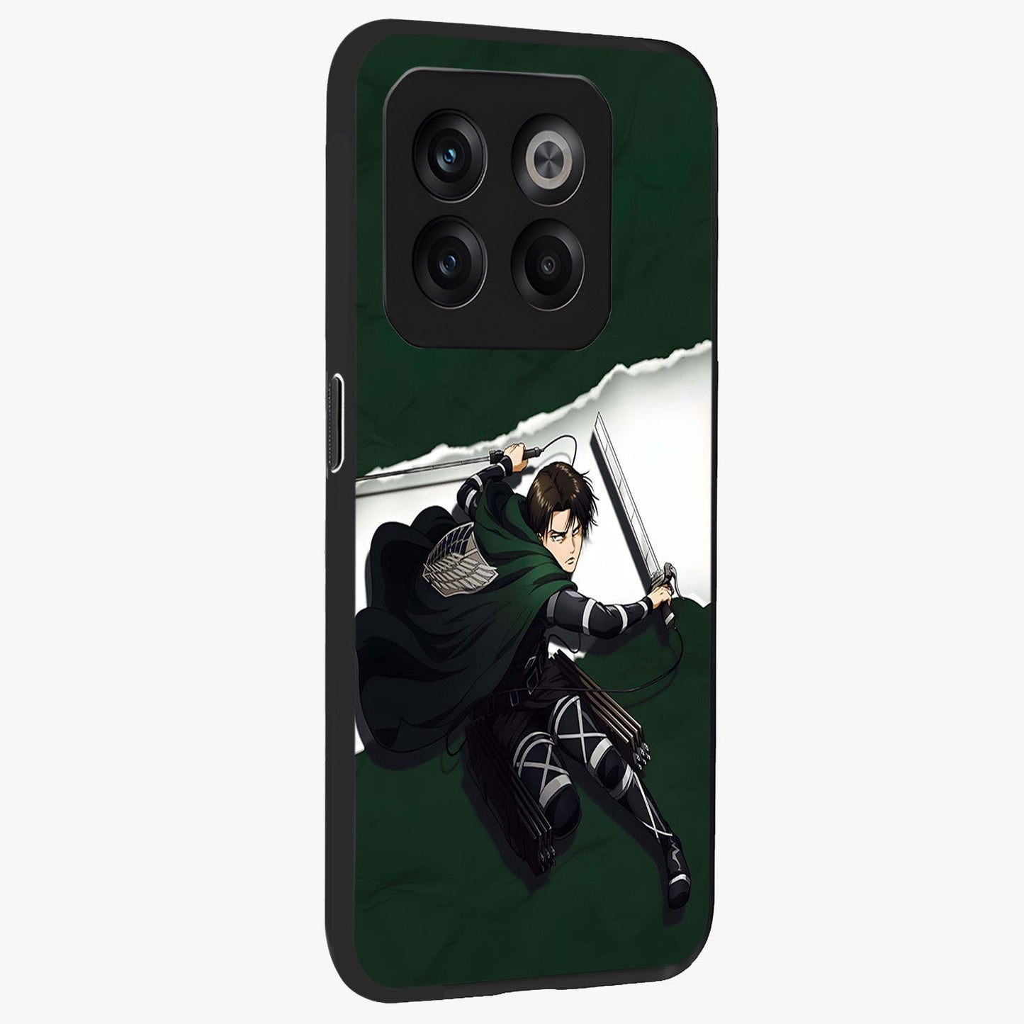 Emerald War Vanguard Glass Case for 1+10T side perspective highlighting dramatic textures and premium edges