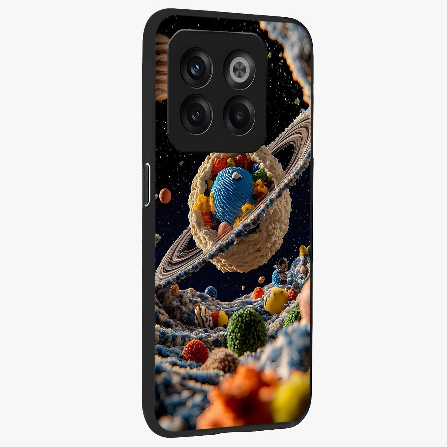 Galactic Dessert Dream Printed Glass Case for 1+10T side perspective highlighting sweet fantasy detailing and smooth build
