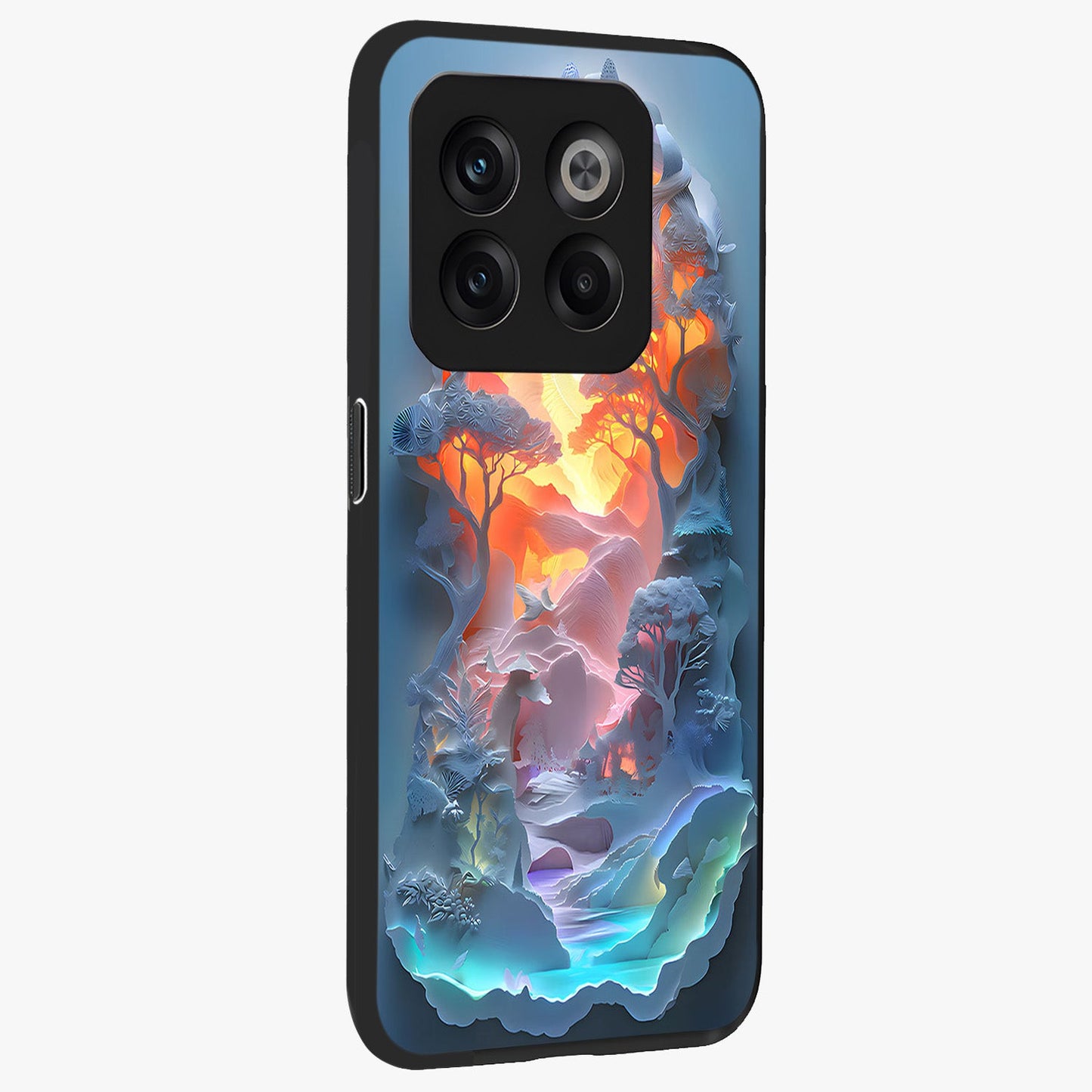 Glow Forest Portal Glass Case for 1+10T side perspective highlighting magical forest textures and premium build