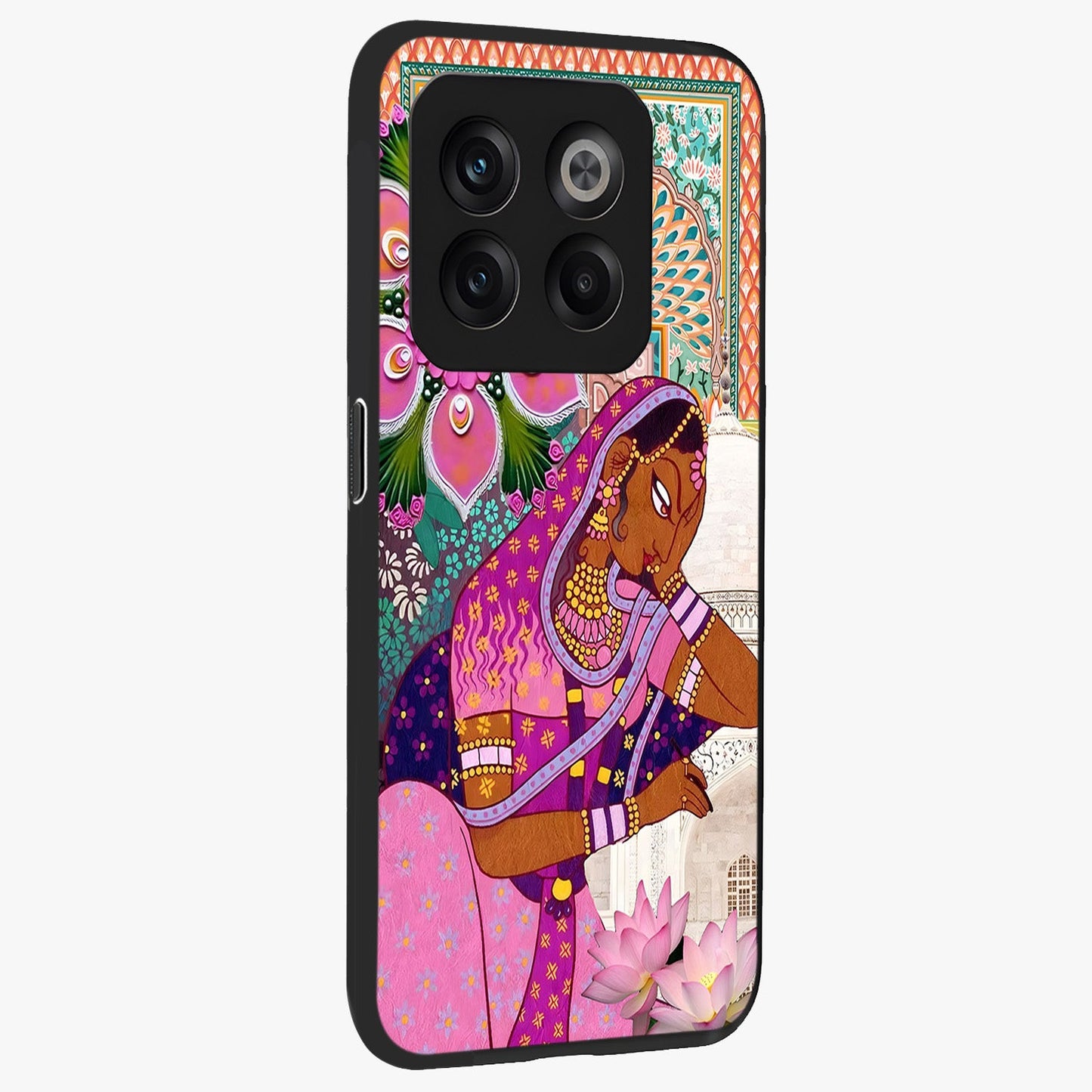 Royal Lotus Muse Glass Case for 1+10T side perspective highlighting serene textures and smooth build