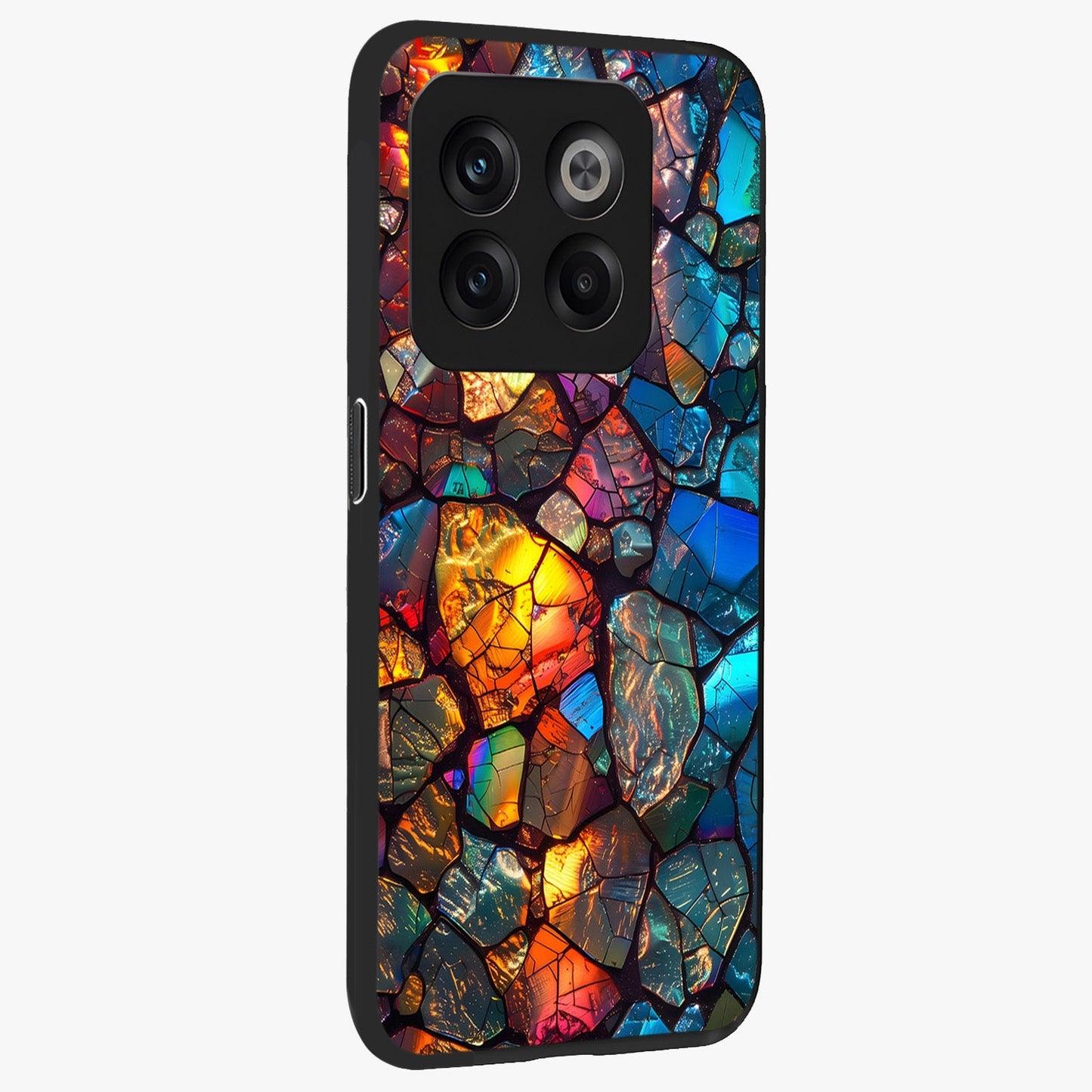 Shattered Light Glass Case for 1+10T side perspective highlighting dynamic textures and premium edges
