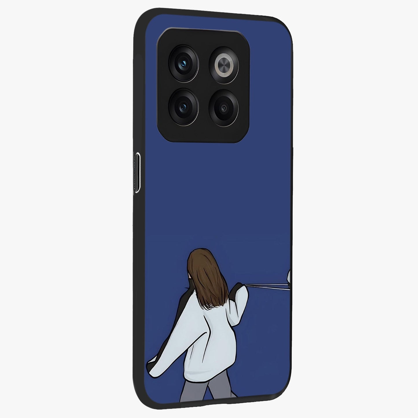 Silent Distance Love Glass Case for 1+10T side perspective highlighting delicate textures and premium edges