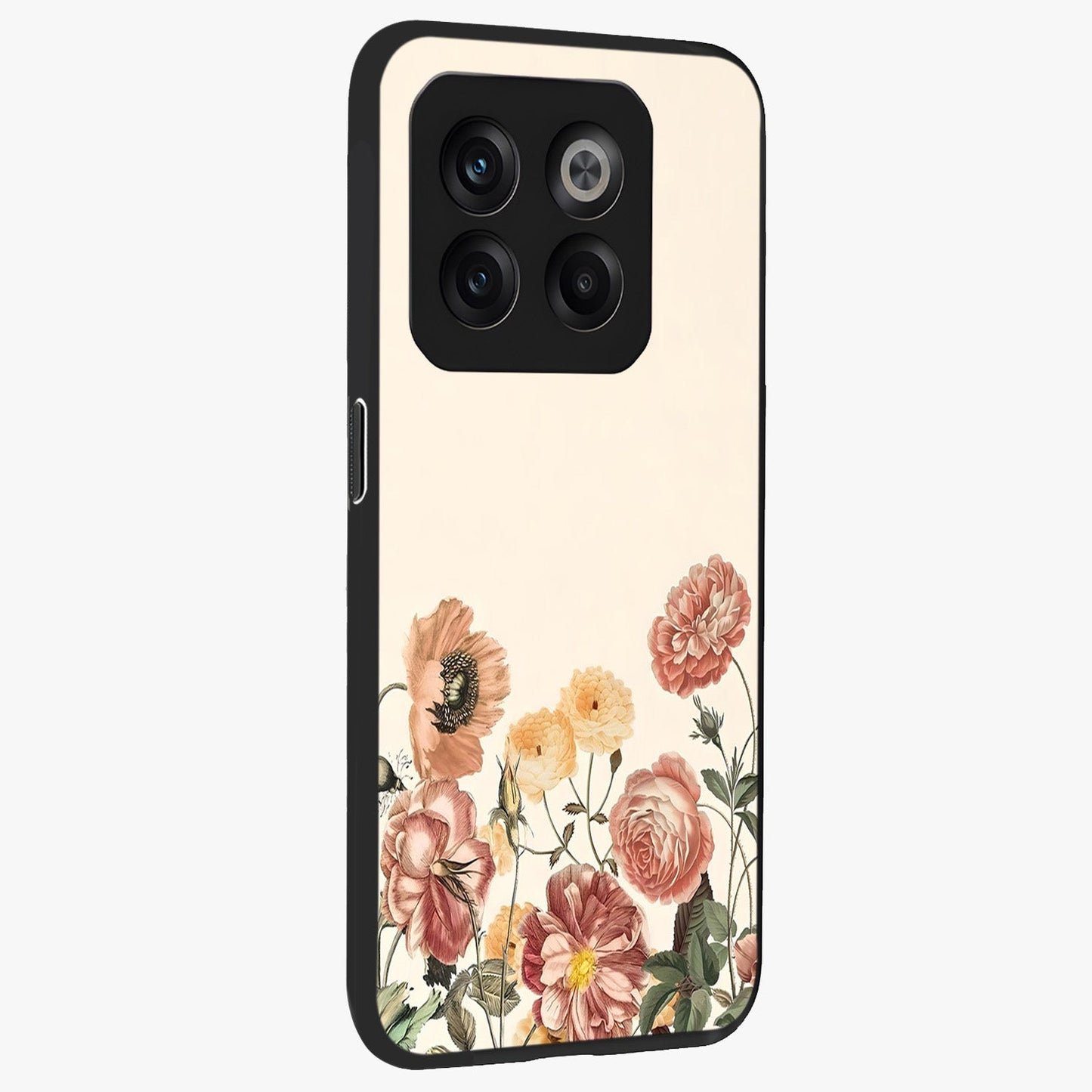 Timeless Garden Romance Glass Case for 1+10T side perspective highlighting delicate bloom textures and smooth build