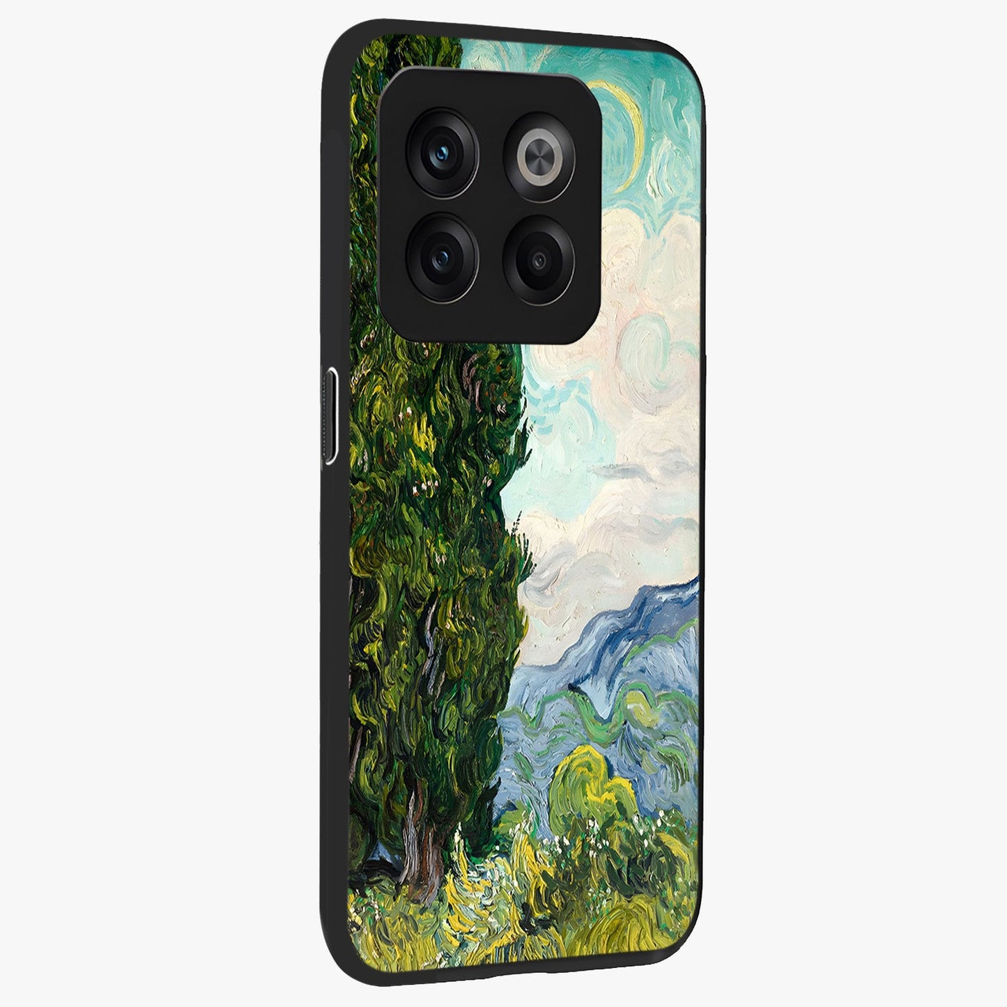 Van Gogh Vintage Art Glass Case for 1+10T side perspective highlighting textured detailing and sleek premium build