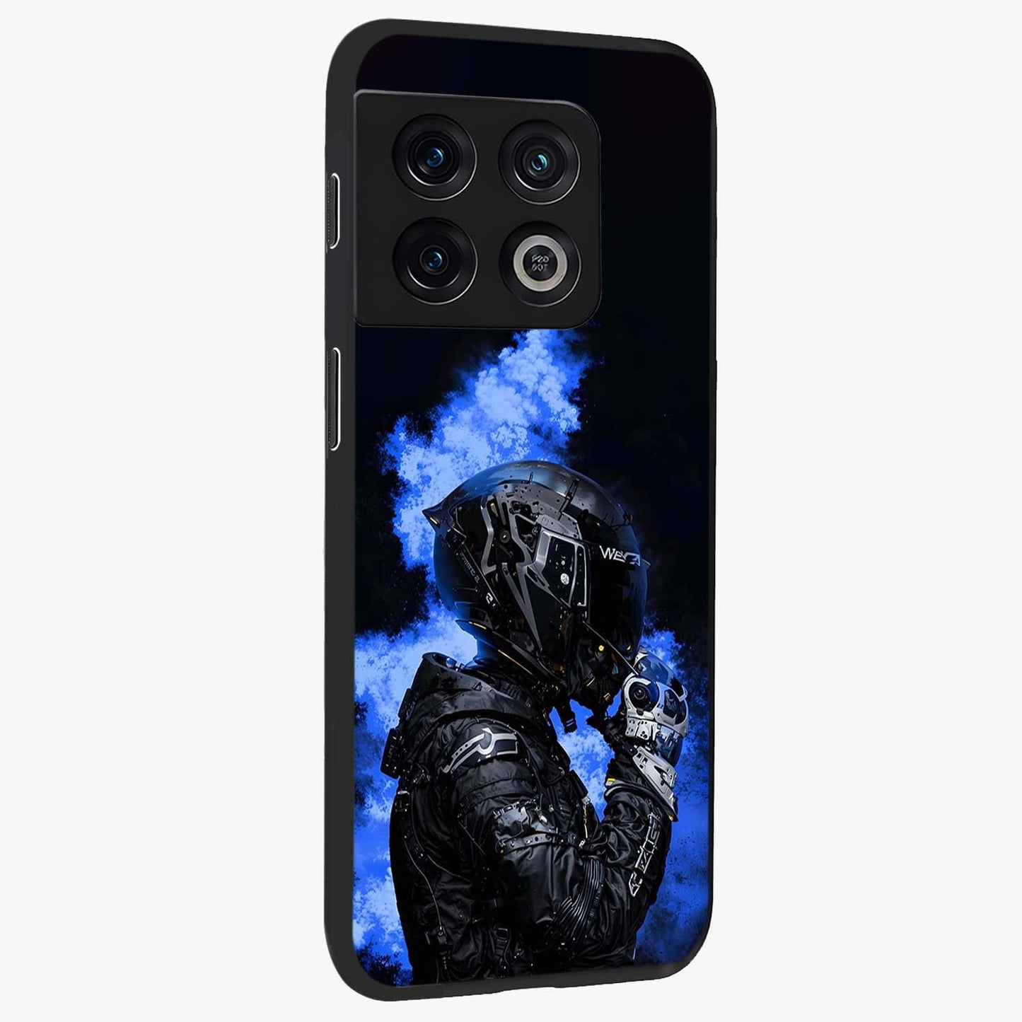 Cyber Sentinel Protocol Glass Case upright view showcasing advanced cyber sentinel artwork with futuristic tech theme.