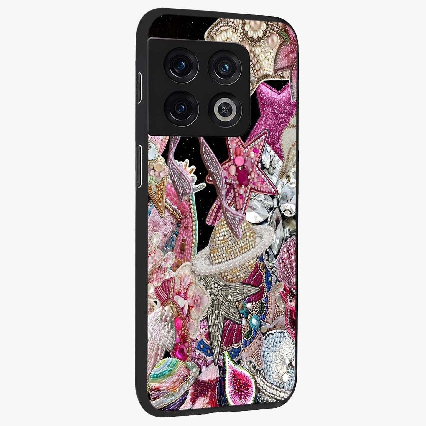 Starlit Jewel Dream Glass Case upright view showcasing radiant star inspired artwork with magical night theme.
