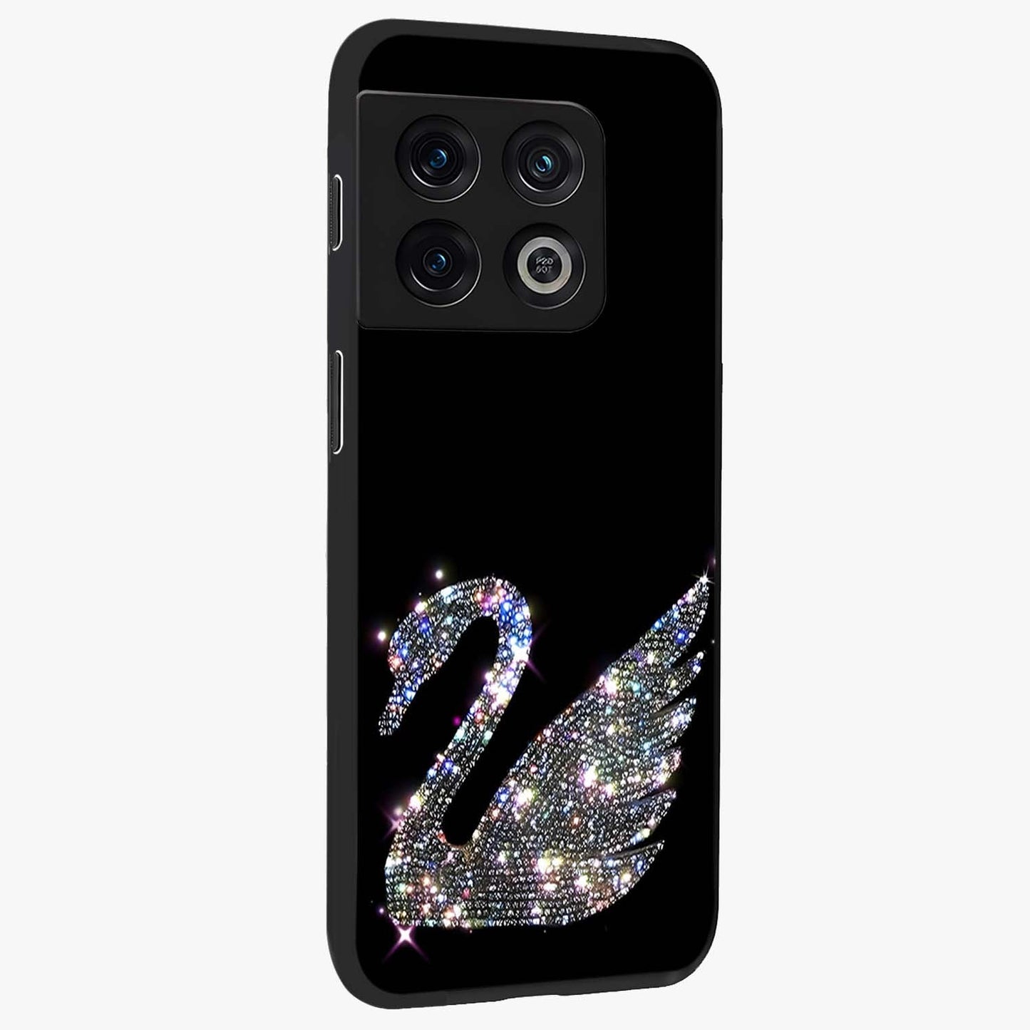 Starlit Swan Grace Glass Case upright view showcasing beautiful swan artwork with peaceful night themed design.