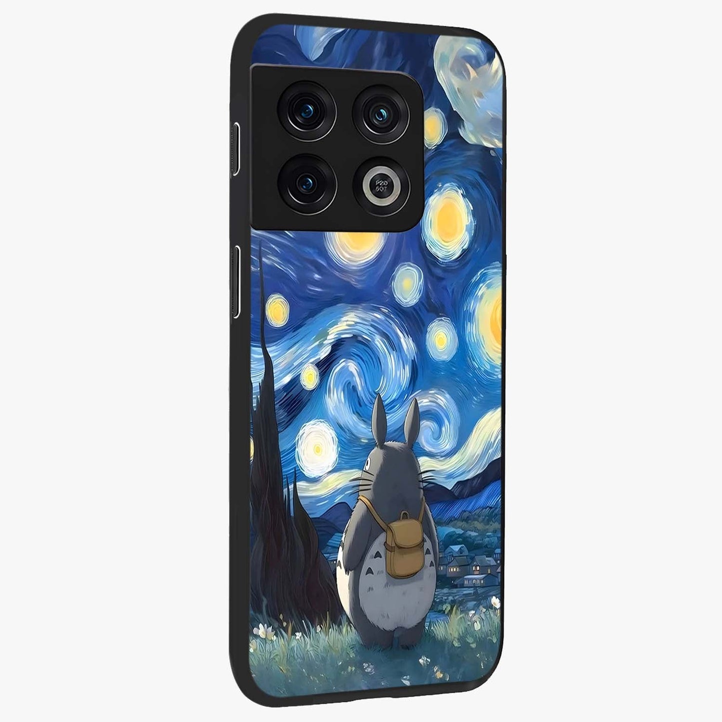 Totoro In Van Gogh Art Glass Case upright view showcasing creative character artwork with painterly artistic theme.