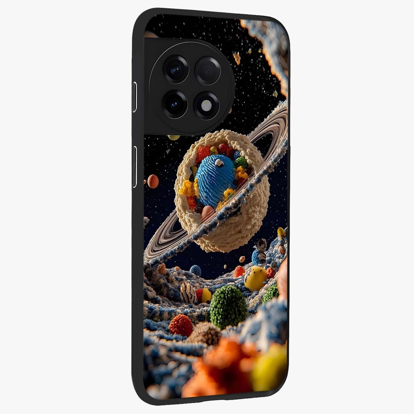 Galactic Dessert Dream Printed Glass Case for 1+11R side perspective highlighting sweet fantasy detailing and smooth build