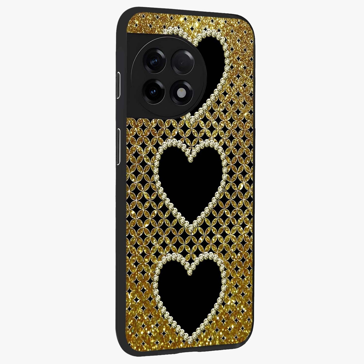 Golden Leaf Dreams Glass Case for 1+11R side perspective highlighting delicate leaf textures and smooth build