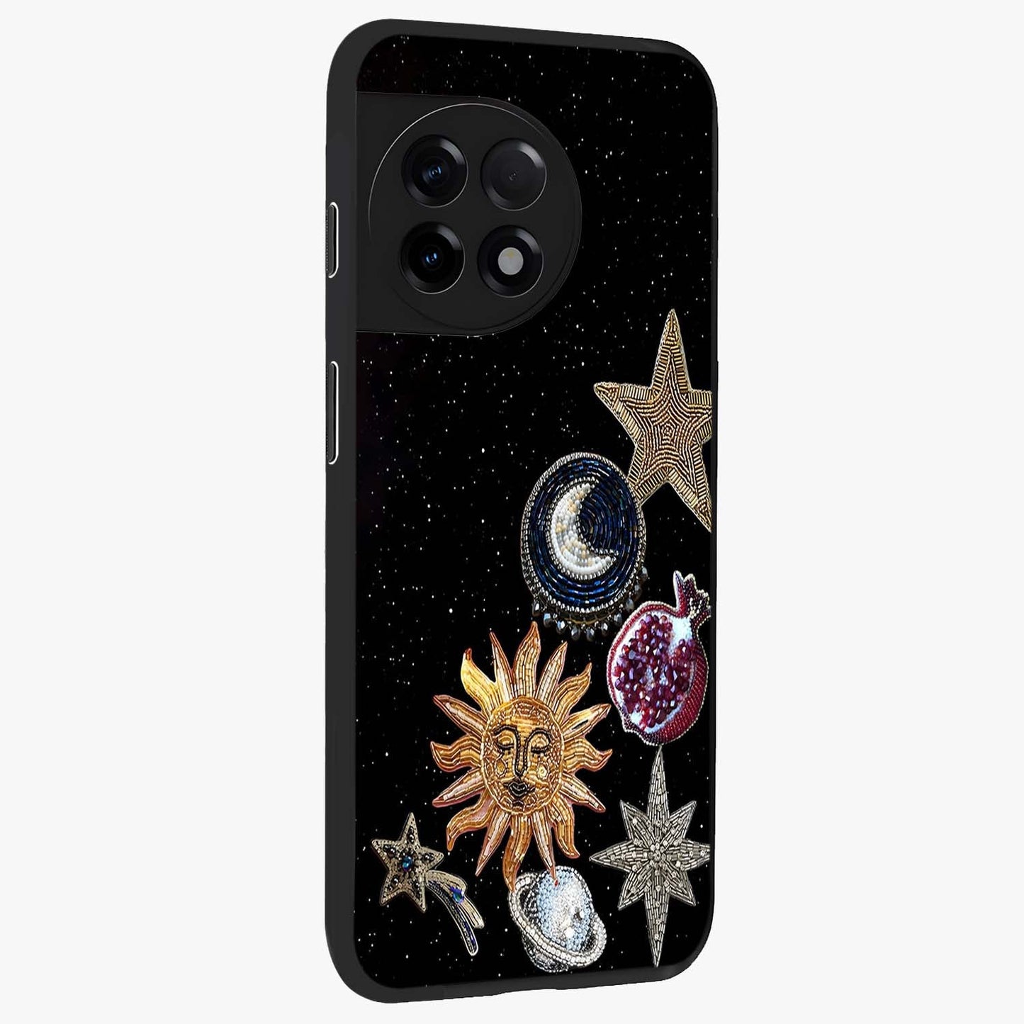 Scarlet Sky Flight Glass Case for 1+11R side perspective highlighting smooth sky textures and premium edges