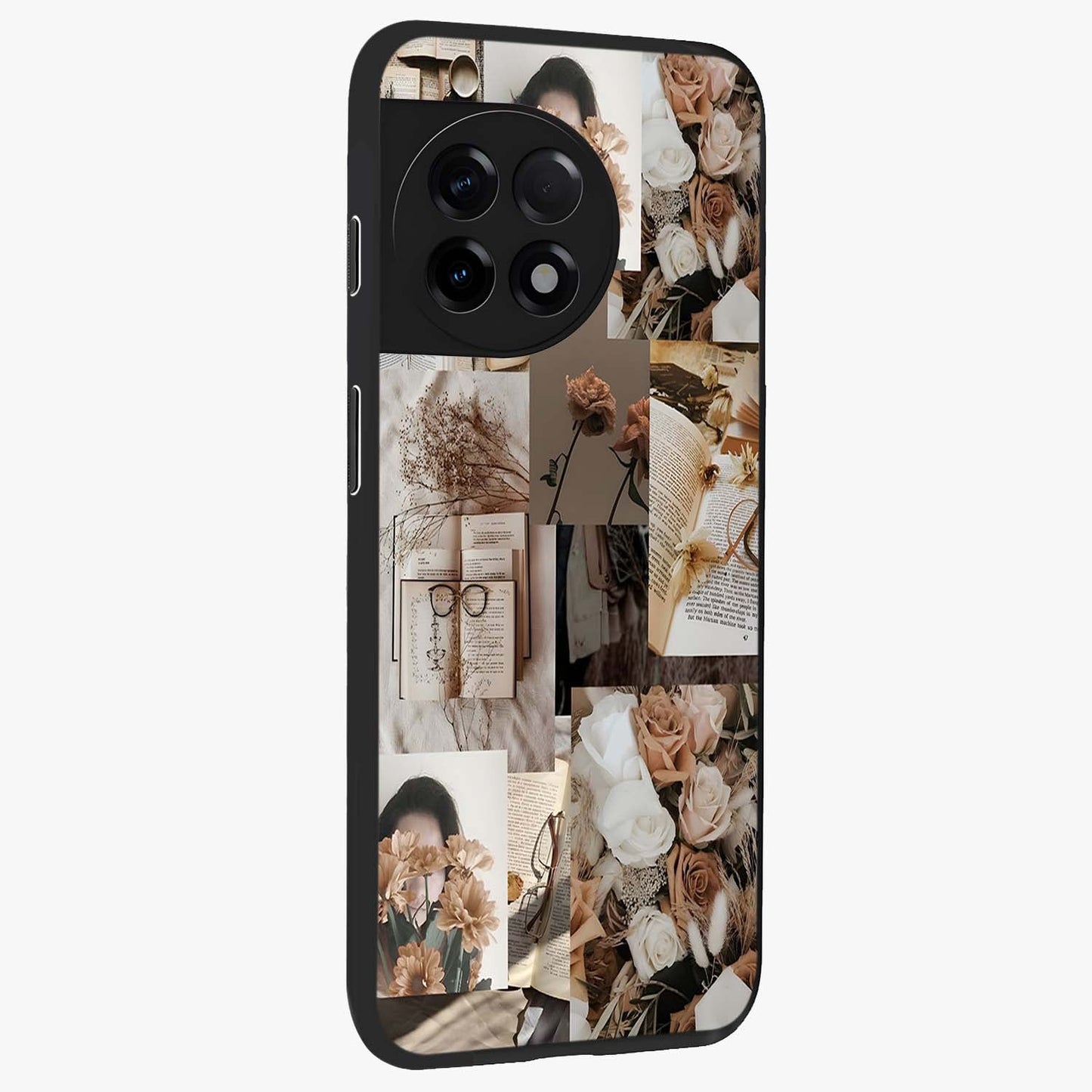 Vintage Bloom Story Glass Case for 1+11R side perspective highlighting delicate bloom textures and smooth build