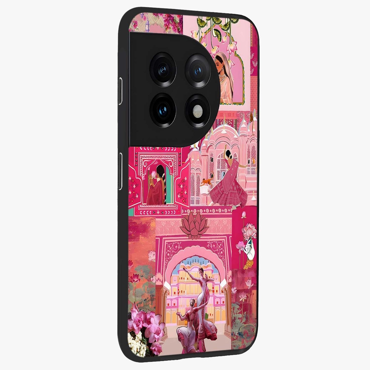Blossoms of Rajasthan Glass Case for 1+11 side perspective highlighting intricate heritage detailing and bold colors