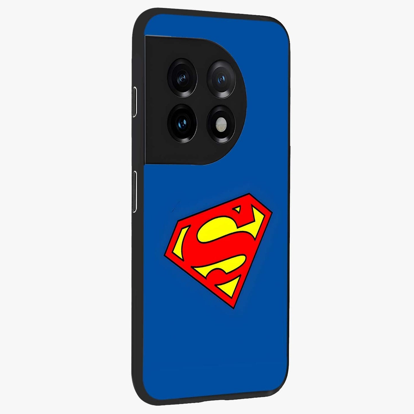 Legendary Hero Emblem Glass Case for 1+11 side perspective highlighting sharp emblem textures and premium edges