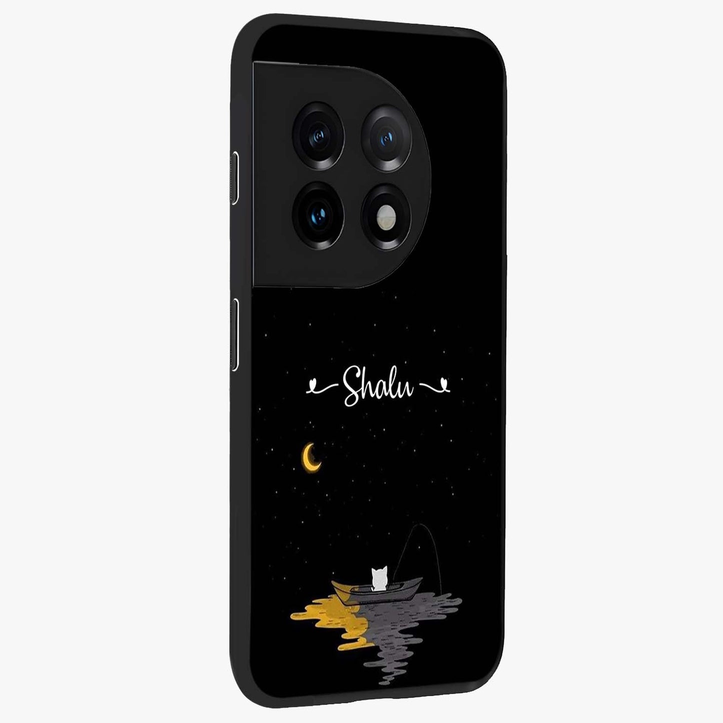 Silent Night Row Glass Case for 1+11 side perspective highlighting moody textures and premium edges