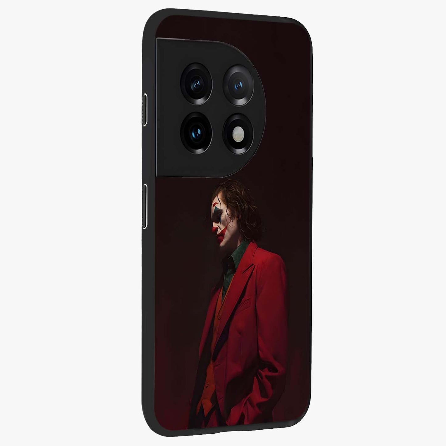 Tragic Chaos King Glass Case for 1+11 side perspective highlighting strong textures and sleek premium build