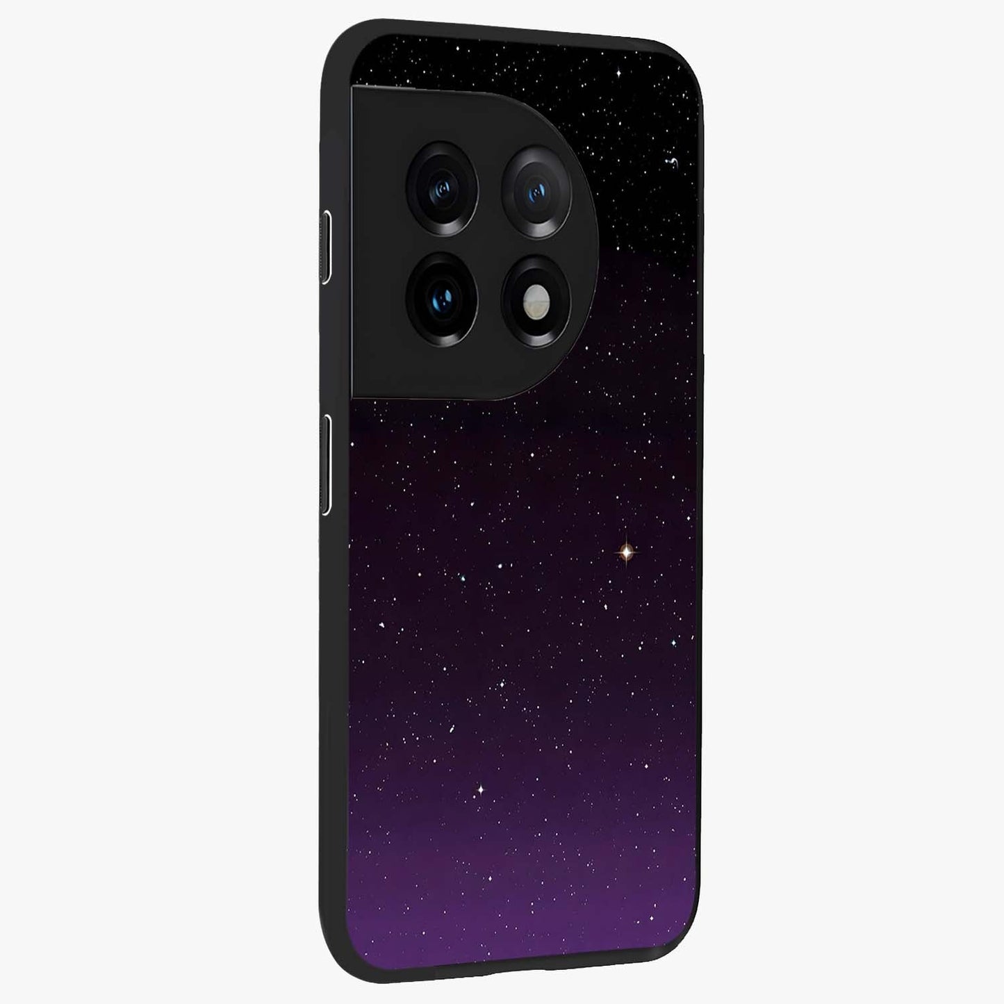 Violet and Black Shade Glass Case for 1+11 side perspective highlighting smooth gradient textures and sleek build