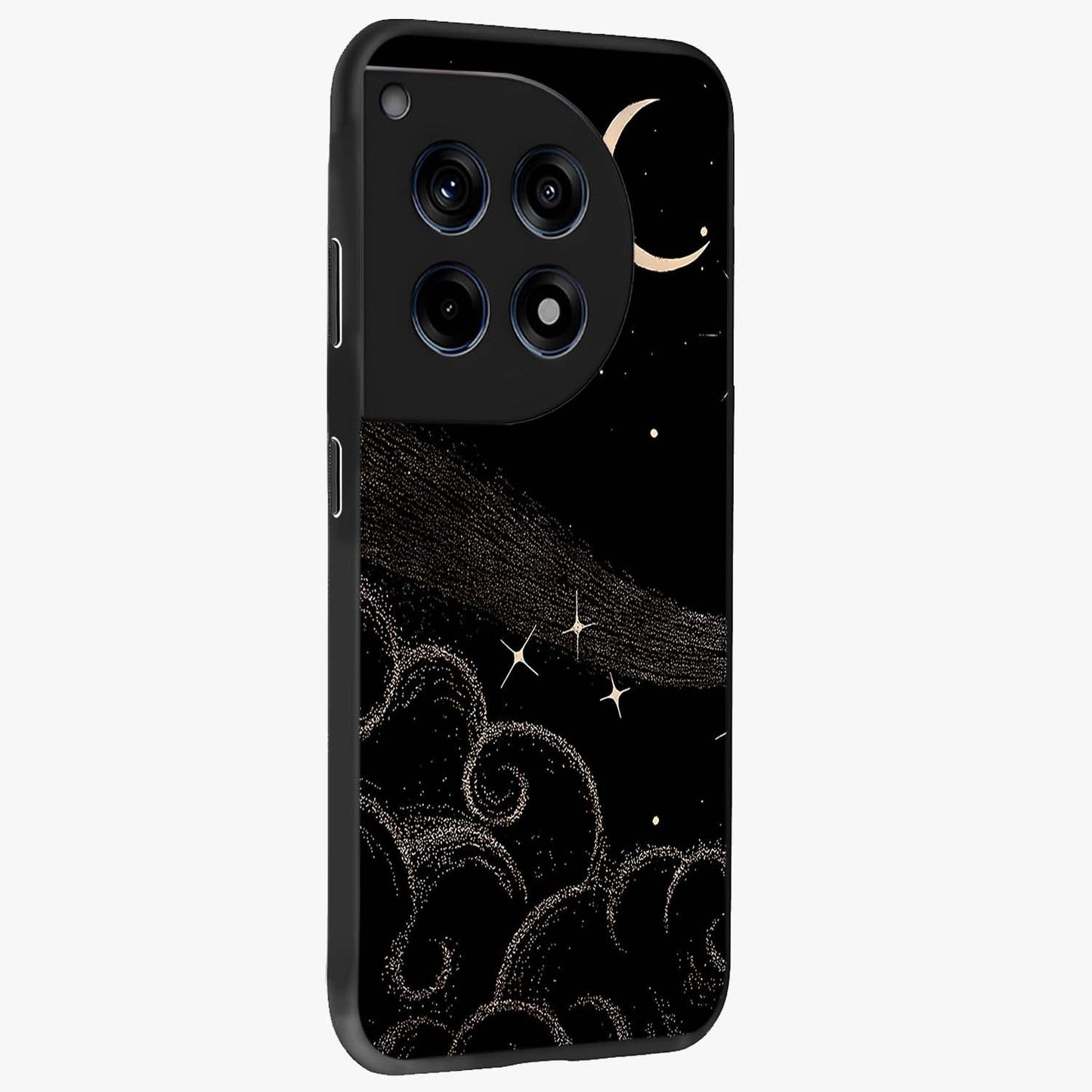 Celestial Midnight Veil Glass Case for 1+12R side perspective highlighting rich night tones and sleek premium edges