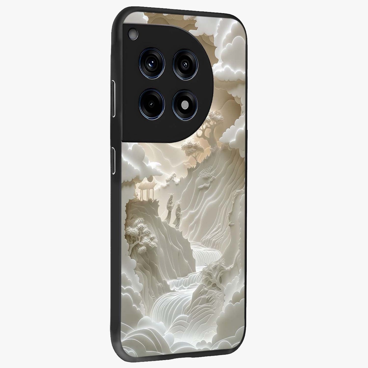 Celestial Origami Glass Case for 1+12R side perspective highlighting sharp detailing and smooth premium build