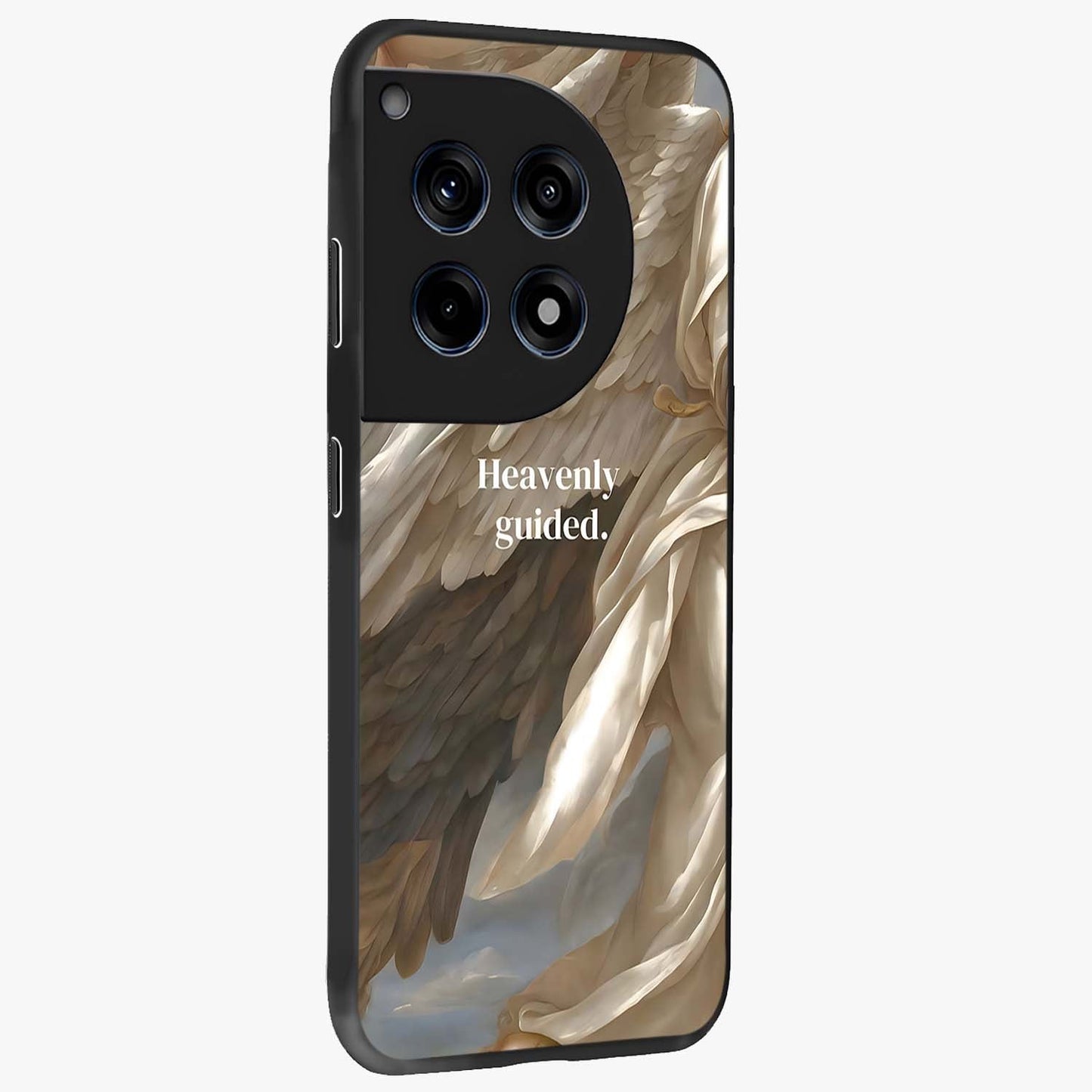 Divine Winged Grace Glass Case for 1+12R side perspective highlighting subtle detailing and sleek edges