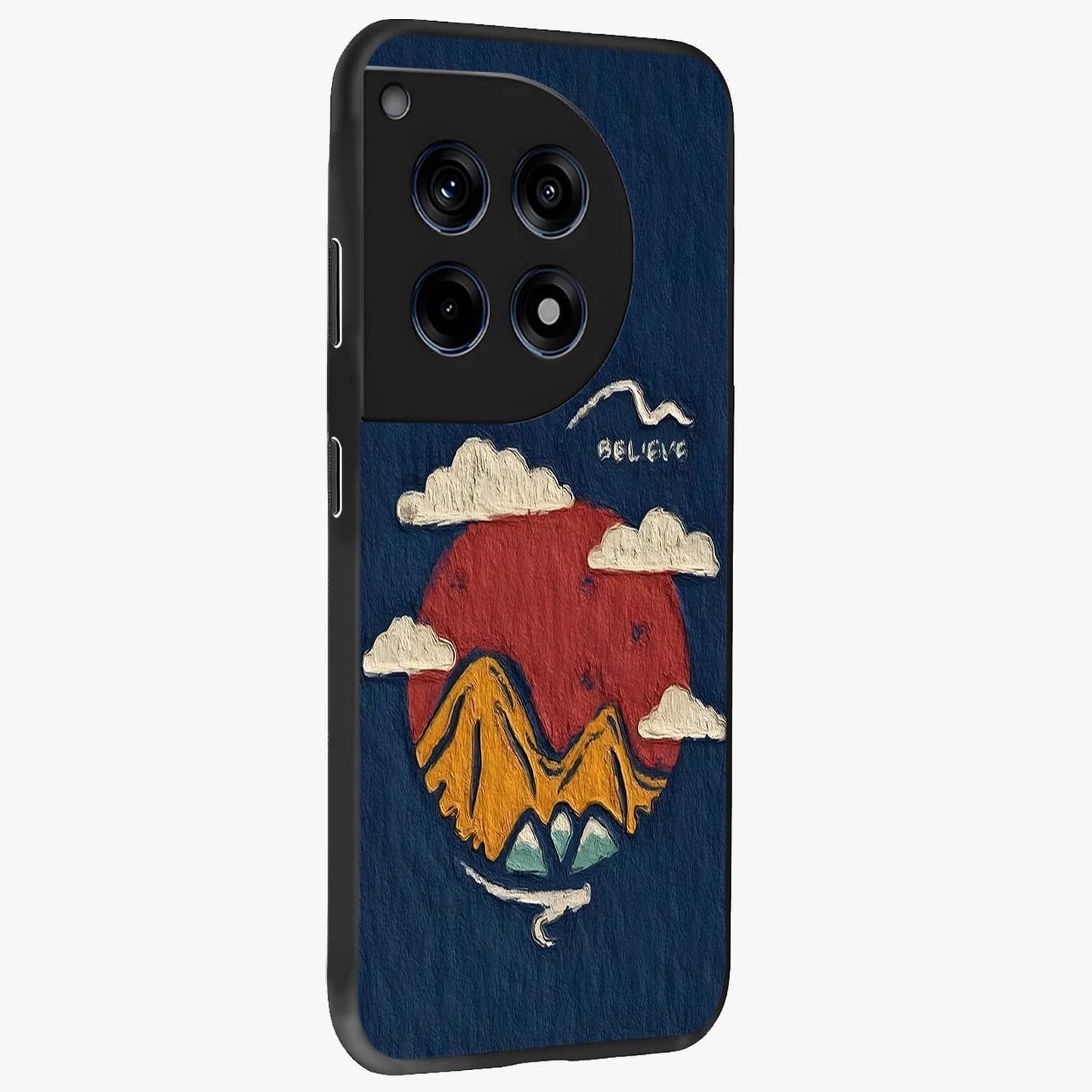 Dream Beyond Mountains Glass Case for 1+12R side perspective highlighting serene mountain detailing and premium edge finish