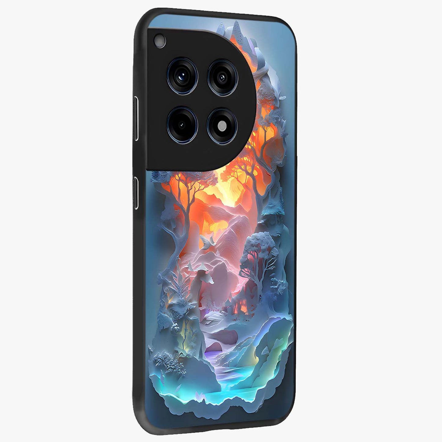 Glow Forest Portal Glass Case for 1+12R side perspective highlighting magical forest textures and premium build