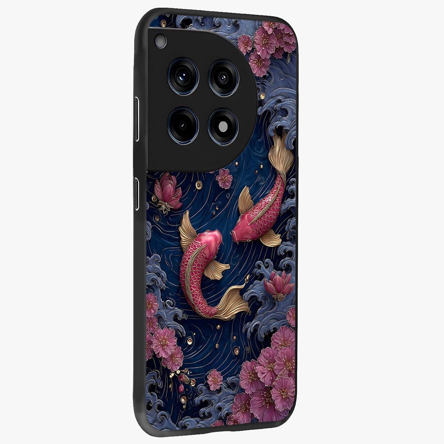 Koi Wave Dance Glass Case for 1+12R side perspective highlighting dynamic motion detailing and smooth build