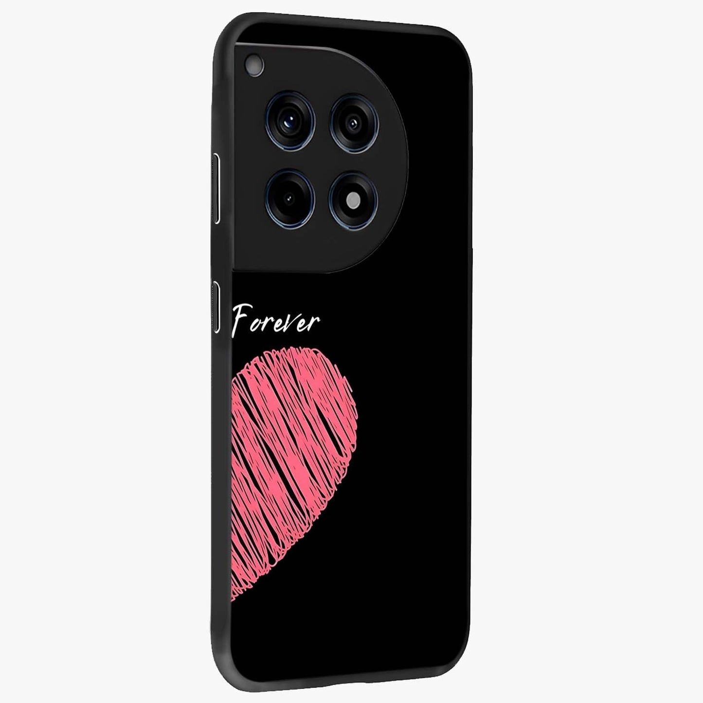 Love Forever Together Right Glass Case for 1+12R side perspective highlighting sweet illustration textures and premium edges