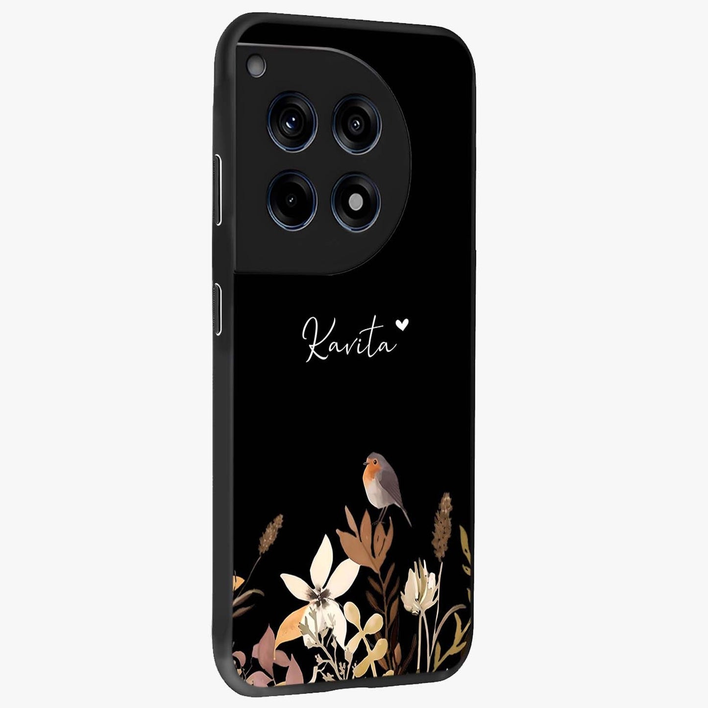 Quiet Garden Tune Glass Case for 1+12R side perspective highlighting delicate bloom textures and premium edges
