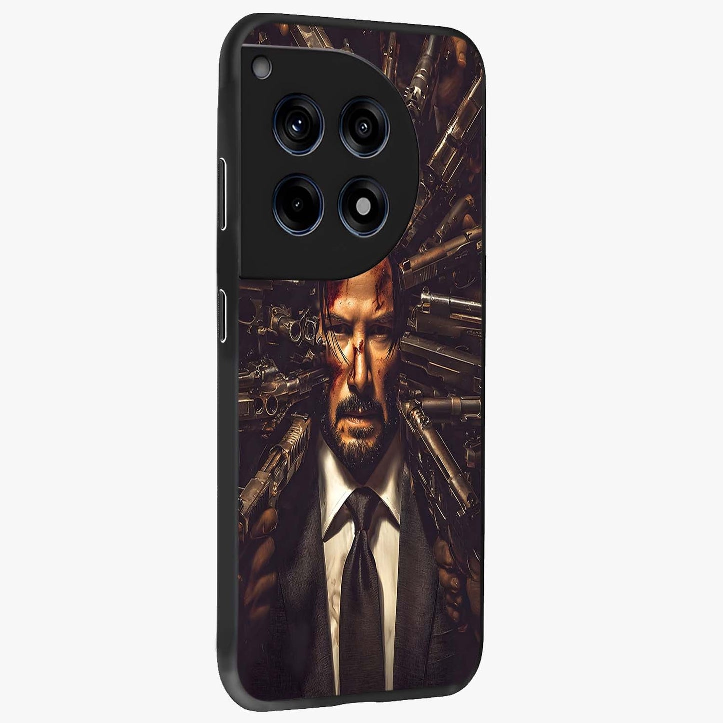Relentless Shadow Assassin Glass Case for 1+12R side perspective highlighting sharp textures and sleek premium build