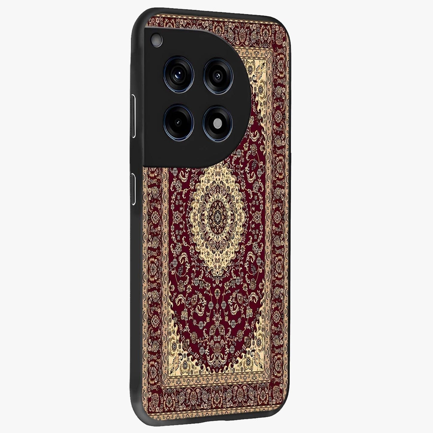 Royal Maroon Heritage Glass Case for 1+12R side perspective highlighting ornate textures and premium edges