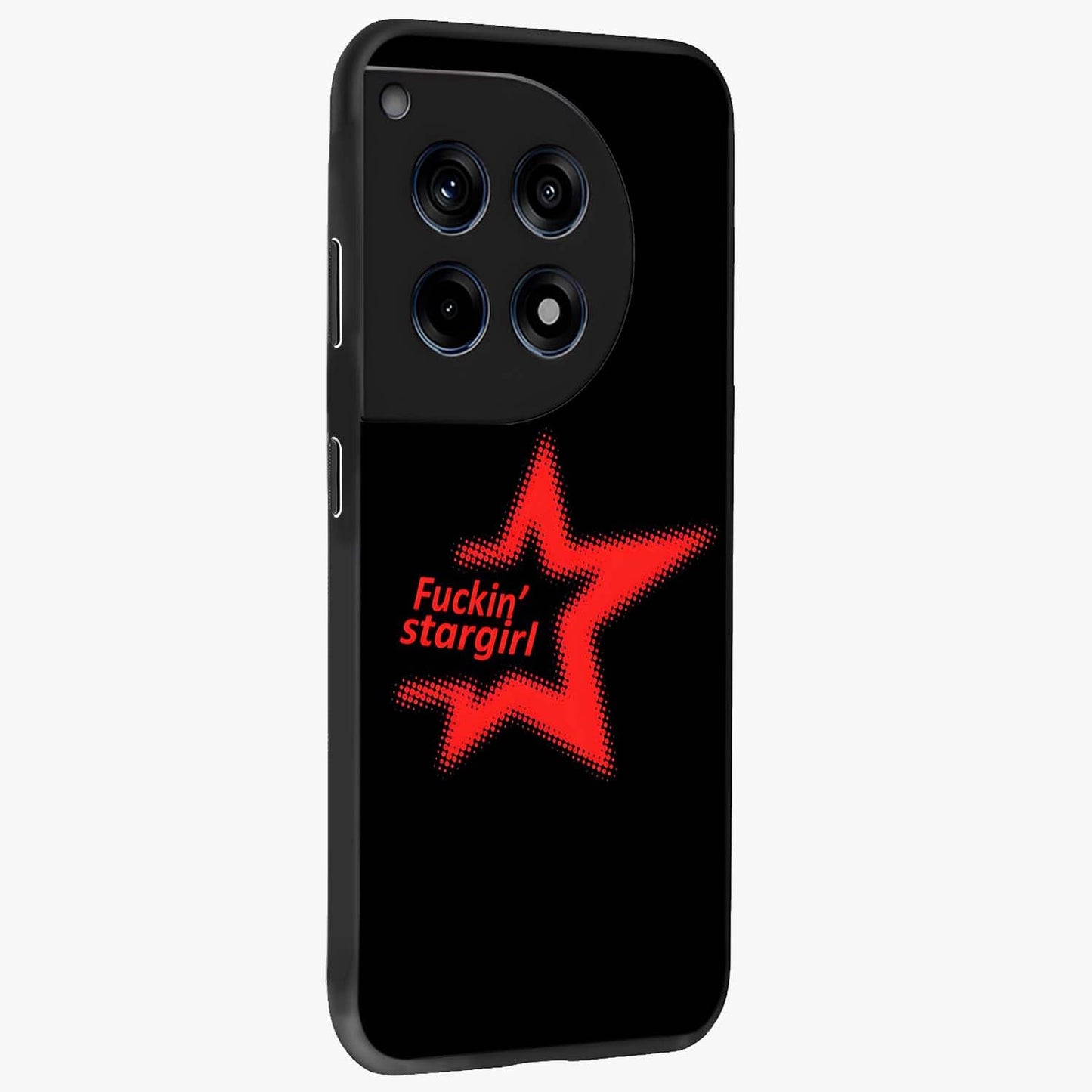 Starboy and Stargirl Energy Glass Case for 1+12R side perspective highlighting dynamic illustration textures and premium edges