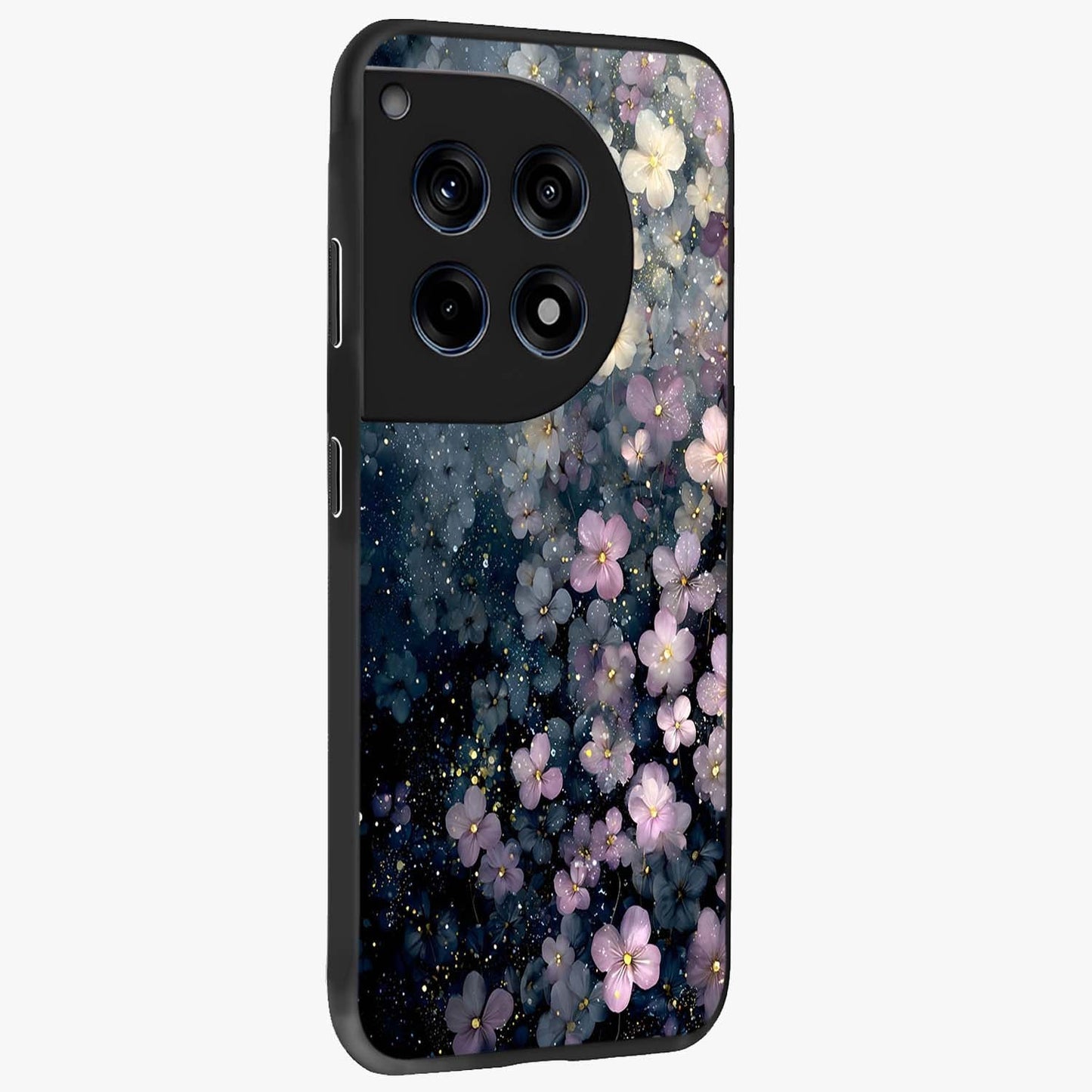 Starlit Blossom Dreams Glass Case for 1+12R side perspective highlighting delicate bloom textures and smooth build
