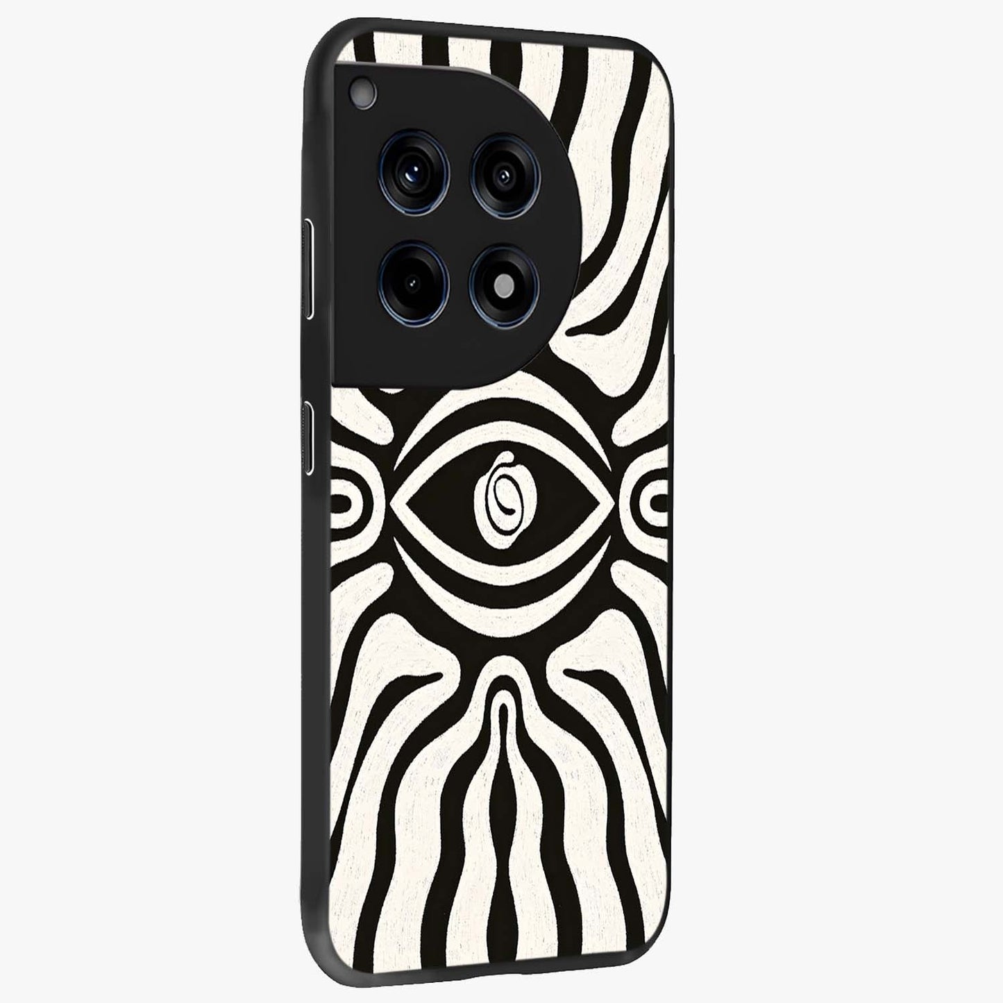 Trancewave Illusion Art Glass Case for 1+12R side perspective highlighting dynamic wave textures and premium edges