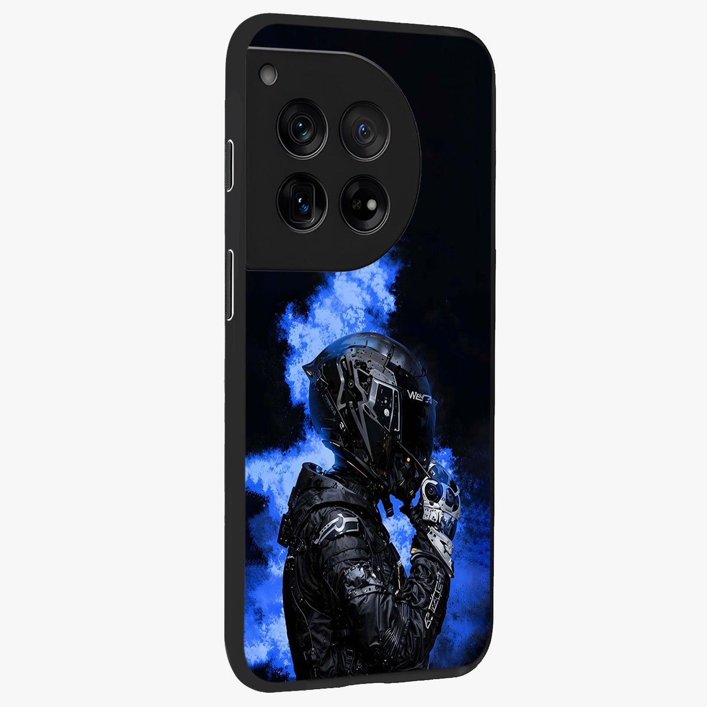 Cyber Sentinel Protocol Glass Case for 1+12 side perspective highlighting sharp digital textures and premium build