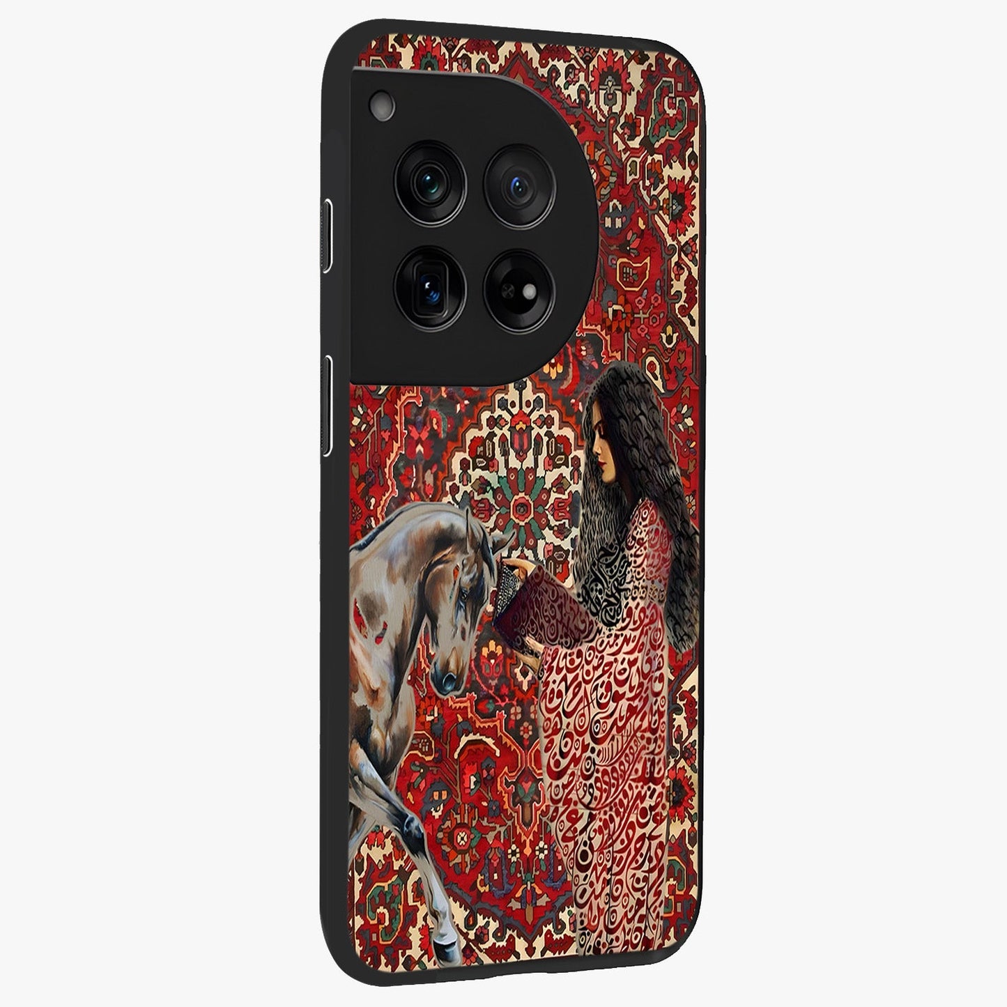 Girl With Horse Glass Case for 1+12 side perspective highlighting graceful equestrian detailing and smooth build