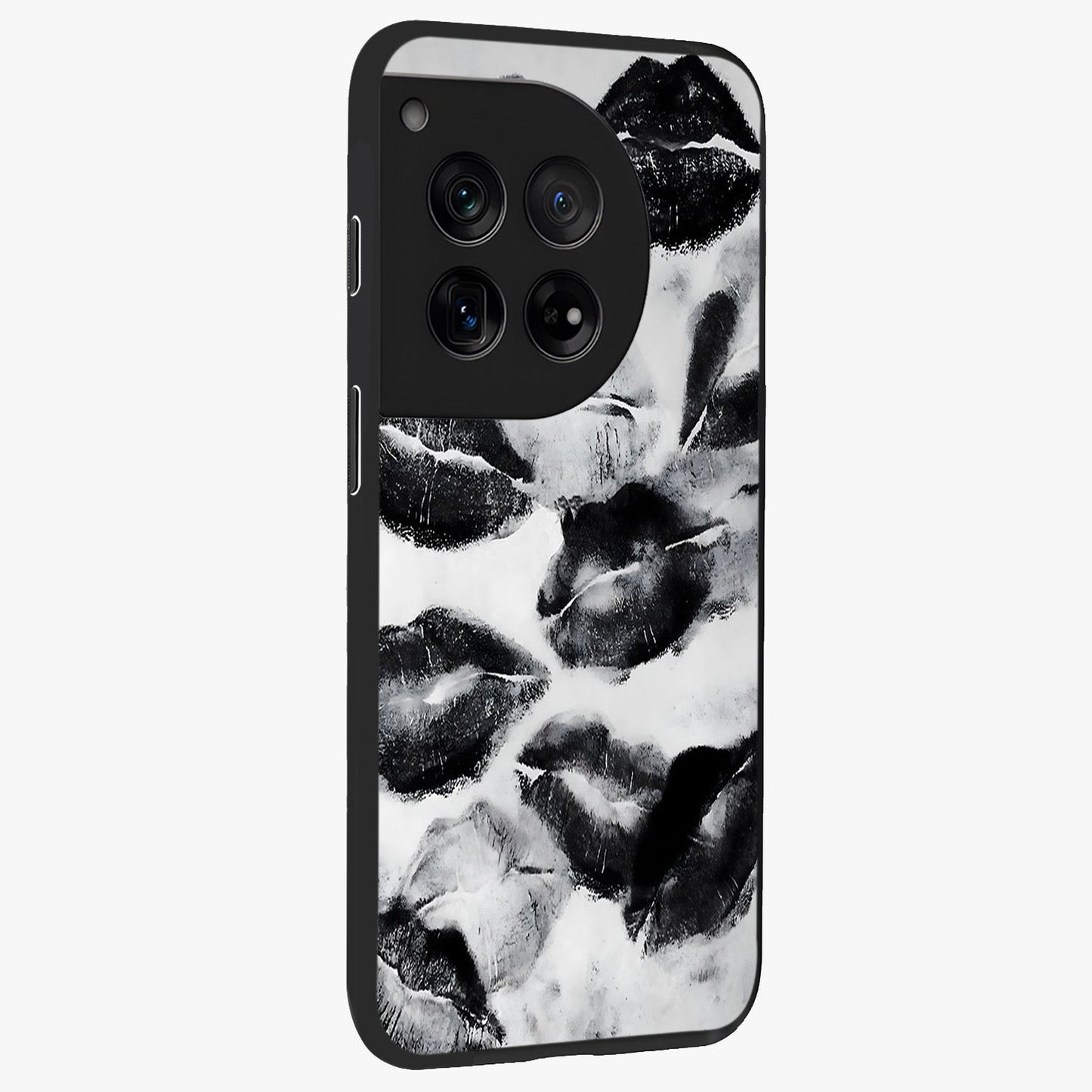 Midnight Kiss Marks Glass Case for 1+12 side perspective highlighting playful detailing and premium edge finish