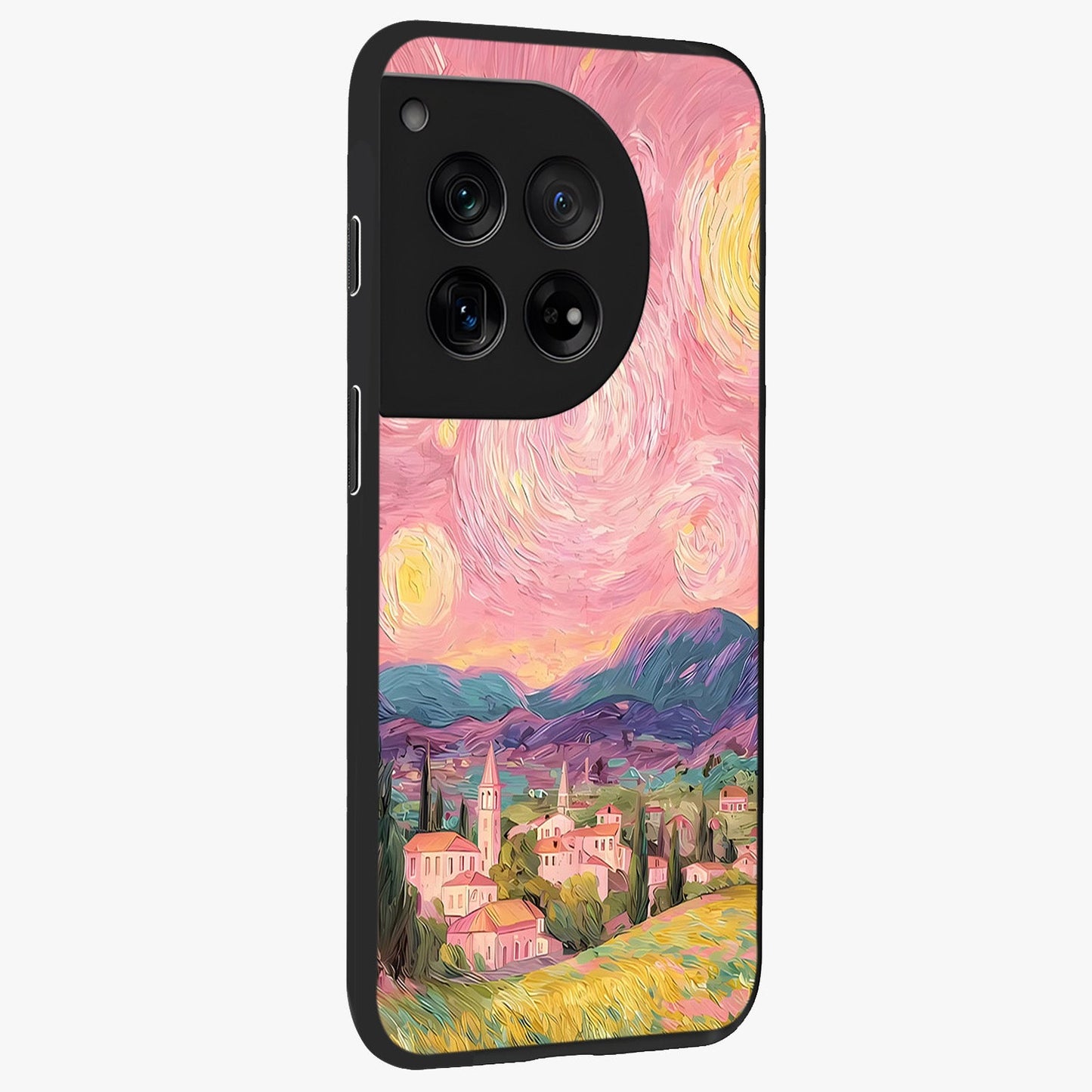Pastel Starry Village Glass Case for 1+12 side perspective highlighting serene scenic textures and premium edges