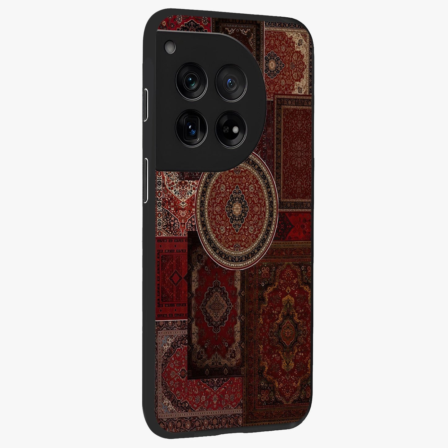 Persian Heritage Collage Glass Case for 1+12 side perspective highlighting cultural textures and premium edges