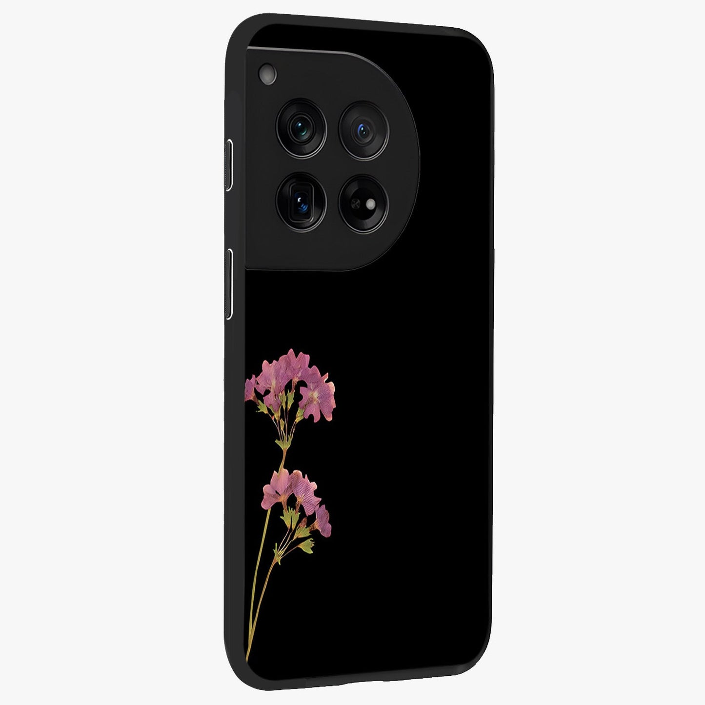 Riching Lavender Flower Glass Case for 1+12 side perspective highlighting delicate bloom textures and premium edges