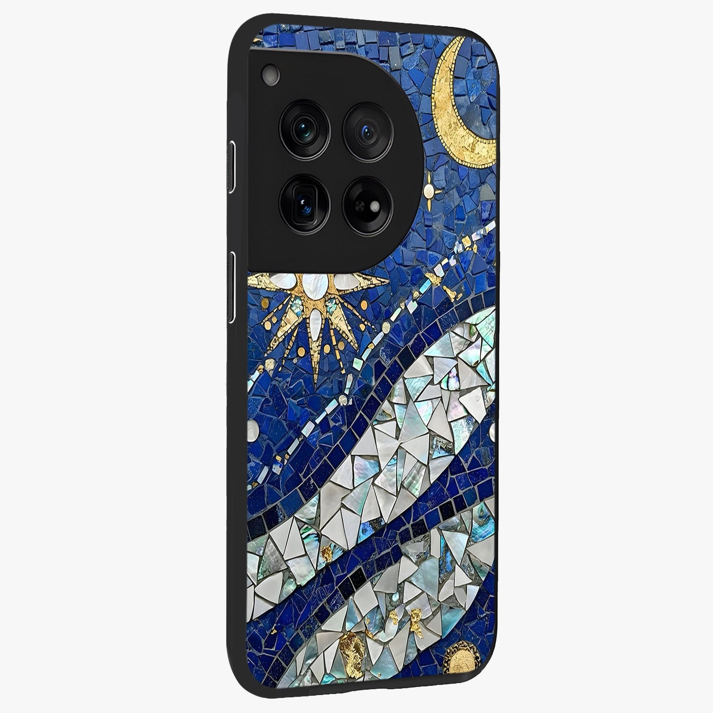Serene Crane Flight Glass Case for 1+12 side perspective highlighting delicate feather textures and premium edges