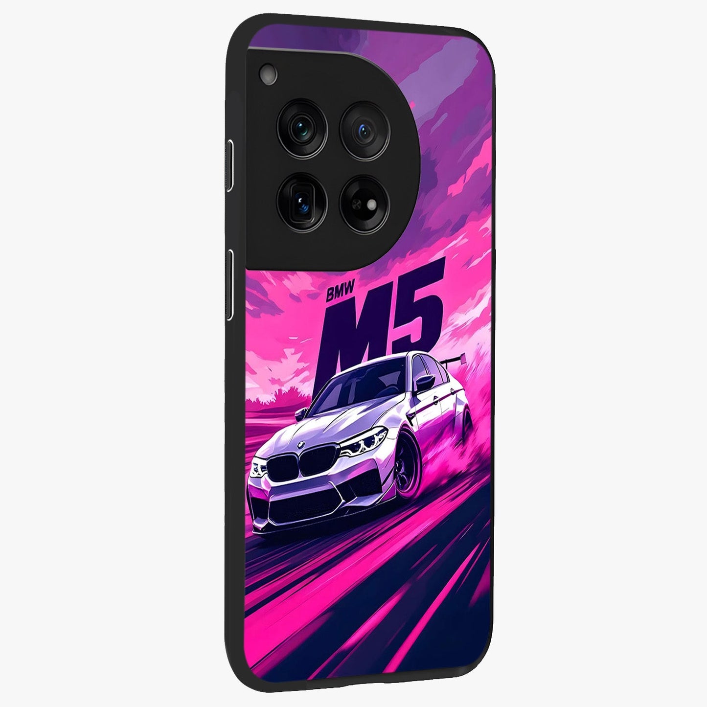 Velocity Drift Pulse Glass Case for 1+12 side perspective highlighting sharp automotive textures and sleek build